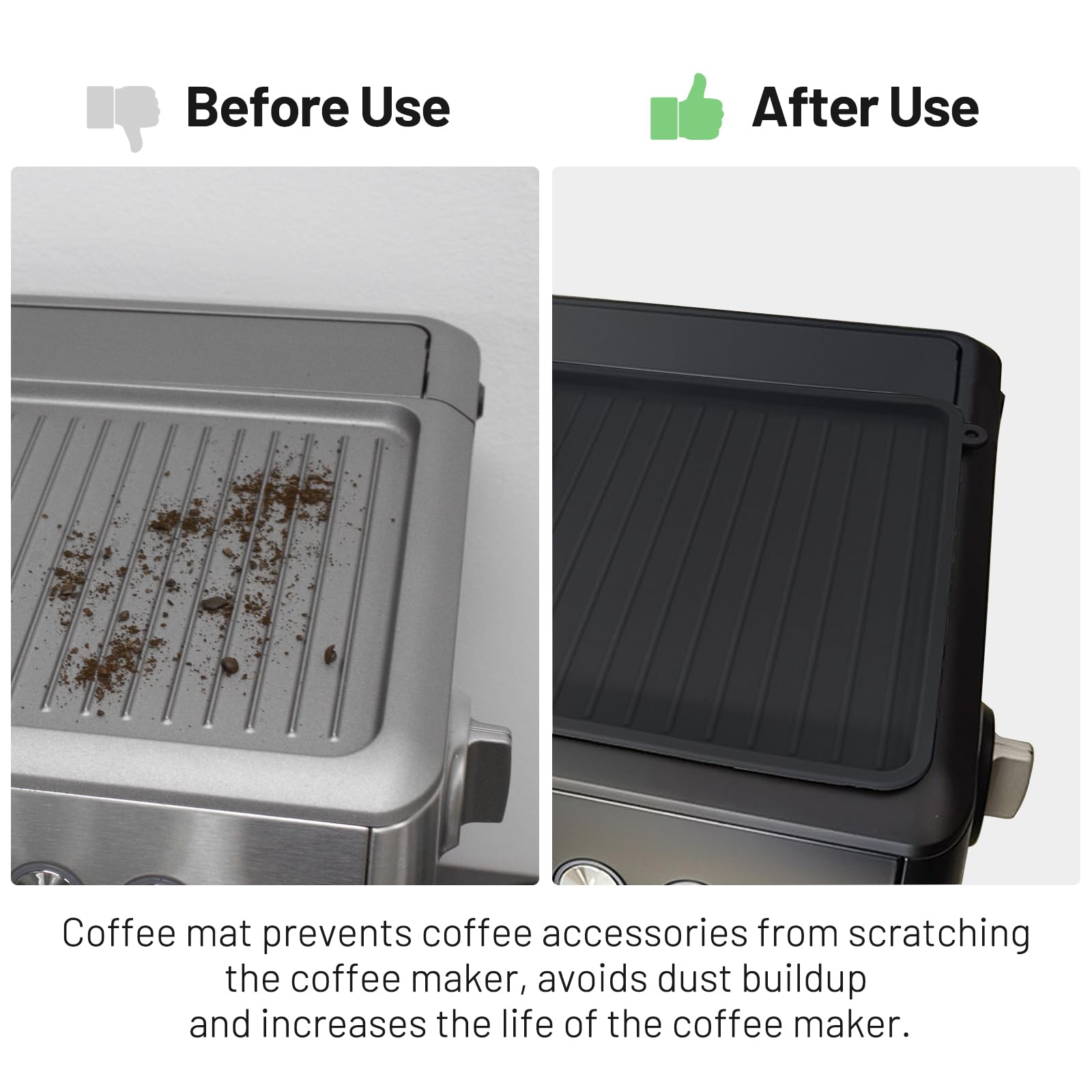 Coffee Mat For Breville 876, Espresso Tamper Mat, Food Grade Silicone Non Slip, 10.83In X 7.48In, Waterproof Heat Resistant, Esp