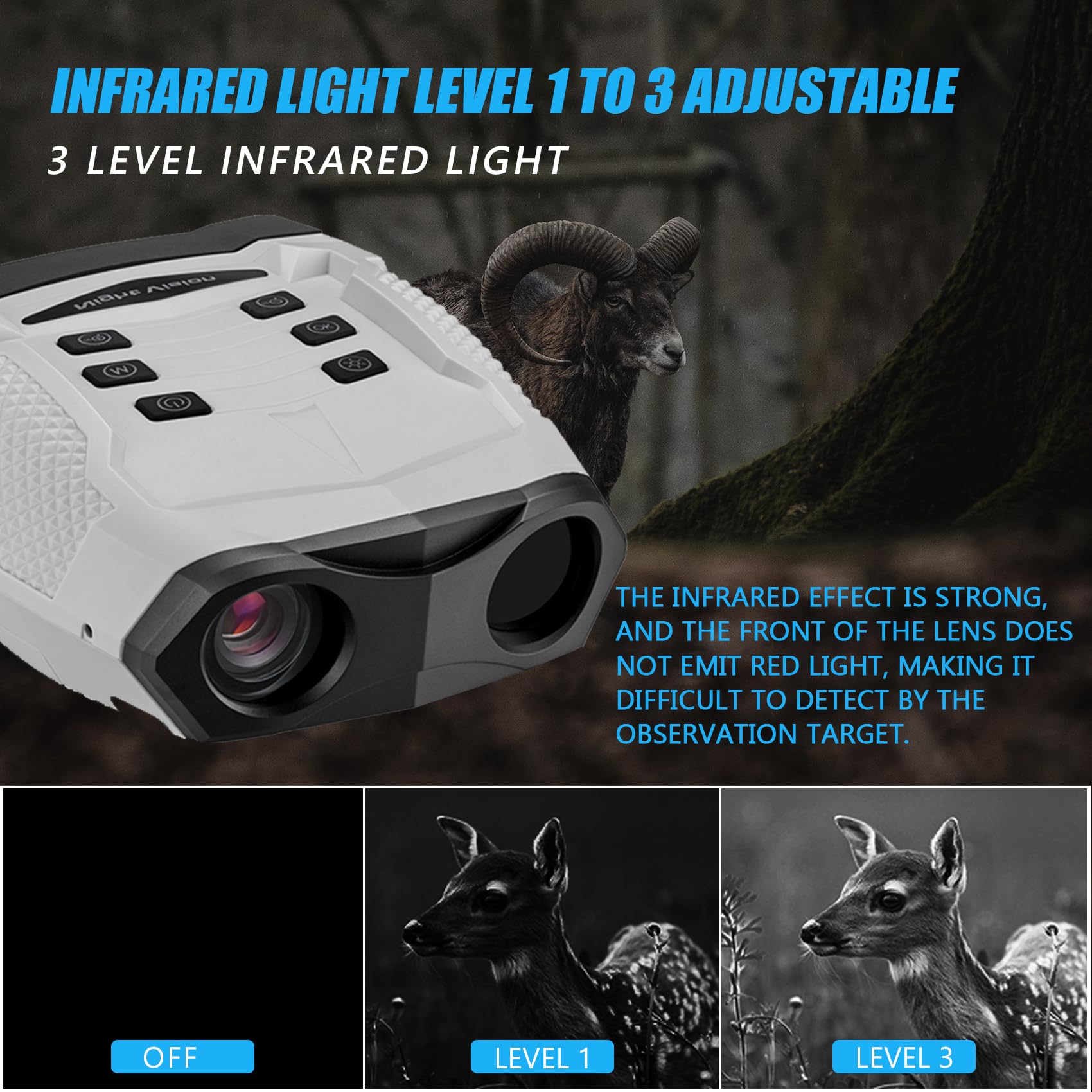 Wheyda Night Vision Goggles   4K Night Vision Binoculars For Adults, 3'' Hd Screen Backlit Button And 32Gb Tf Card For Photos An