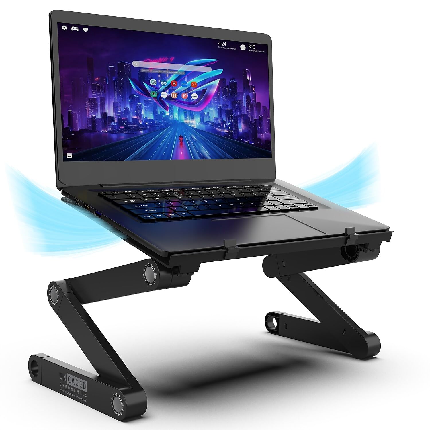 Workez Adjustable Laptop Stand For Desk, Adjustable Height Laptop Stand, Ergonomic Foldable Portable Laptop Stand, Computer Stand Laptop Riser Stand