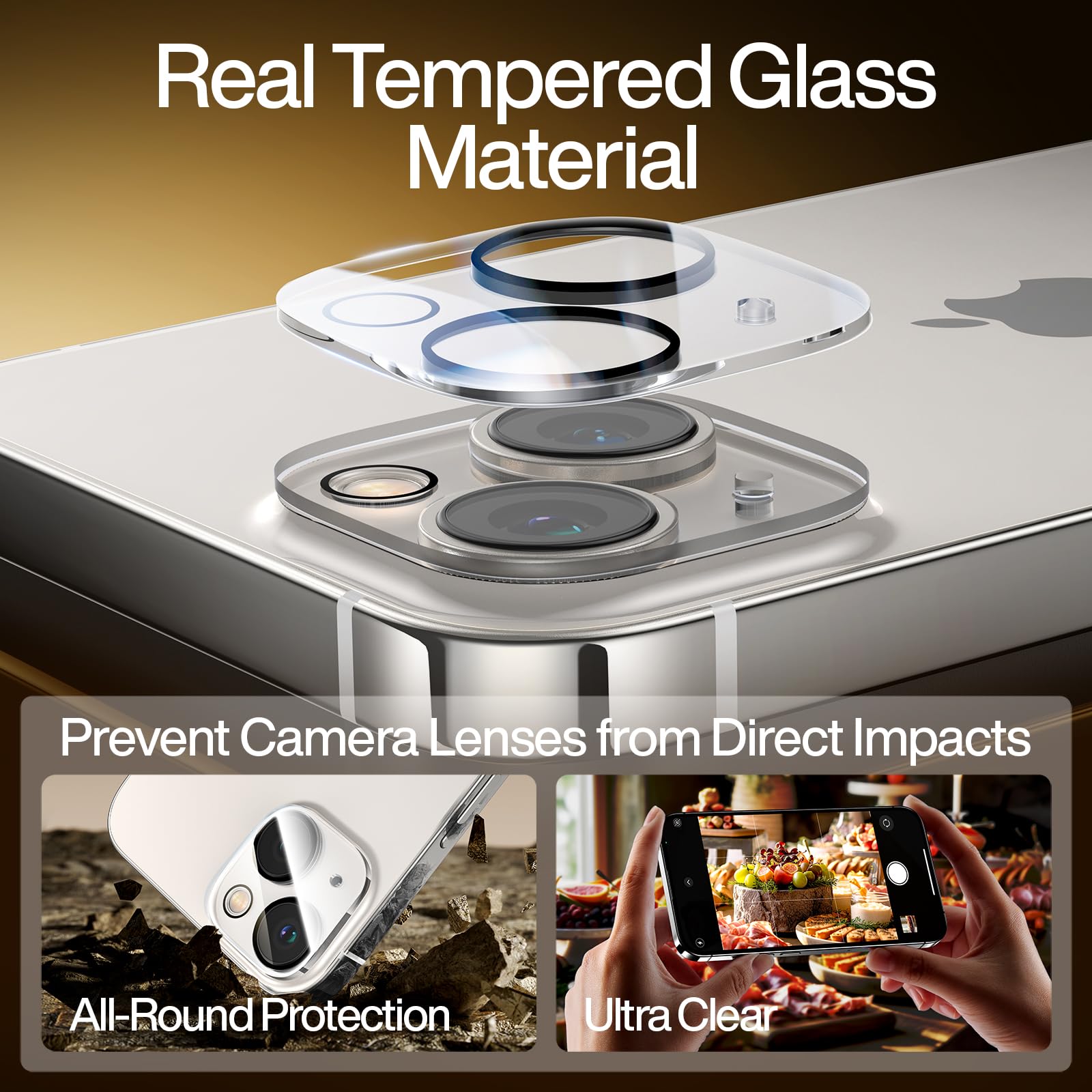 Smartdevil 2Pack For Iphone 13 Privacy Screen Protector With 2Pack Camera Lens Protector, 9H Protection Anti Spy Privacy Glass T