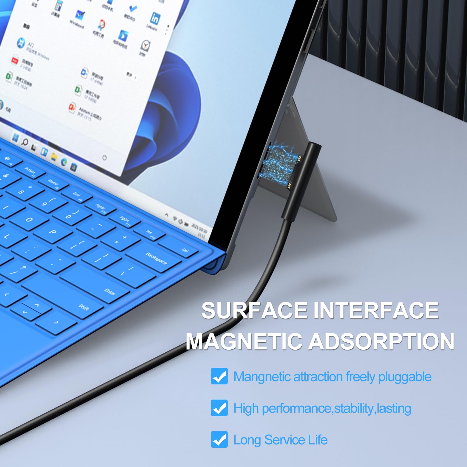 Surface Pro Charger 127W, Surface Book 3 Charger Replacement For Microsoft Surface Book 3 2 1, Surface Pro X 9 8 7 6 5 4 3, Surf