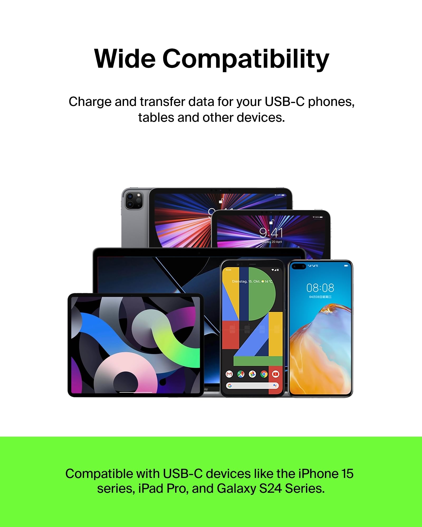 Belkin BoostCharge Braided USB C to USB A Charging Cable (3.3ft/1M) for iPhone 16 Series, Samsung Galaxy S25 Series, Google Pixel 9 & 8, iPad Pro, Nintendo Switch, Carplay, & More   Black (2 Pack)