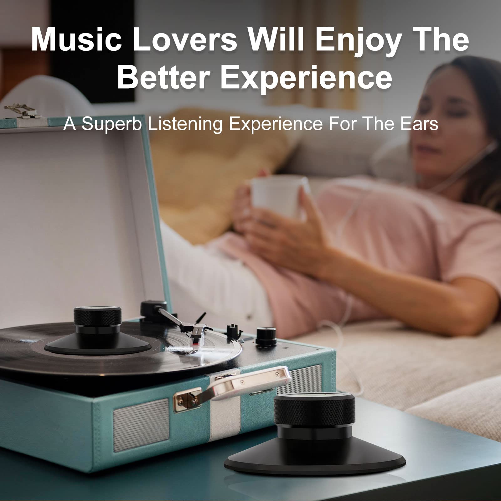 Audiophile Record Weight Stabilizer Aluminum Turntable Weight With Bubble Level And Protective Soft Base Pad Lp Record Player Vi