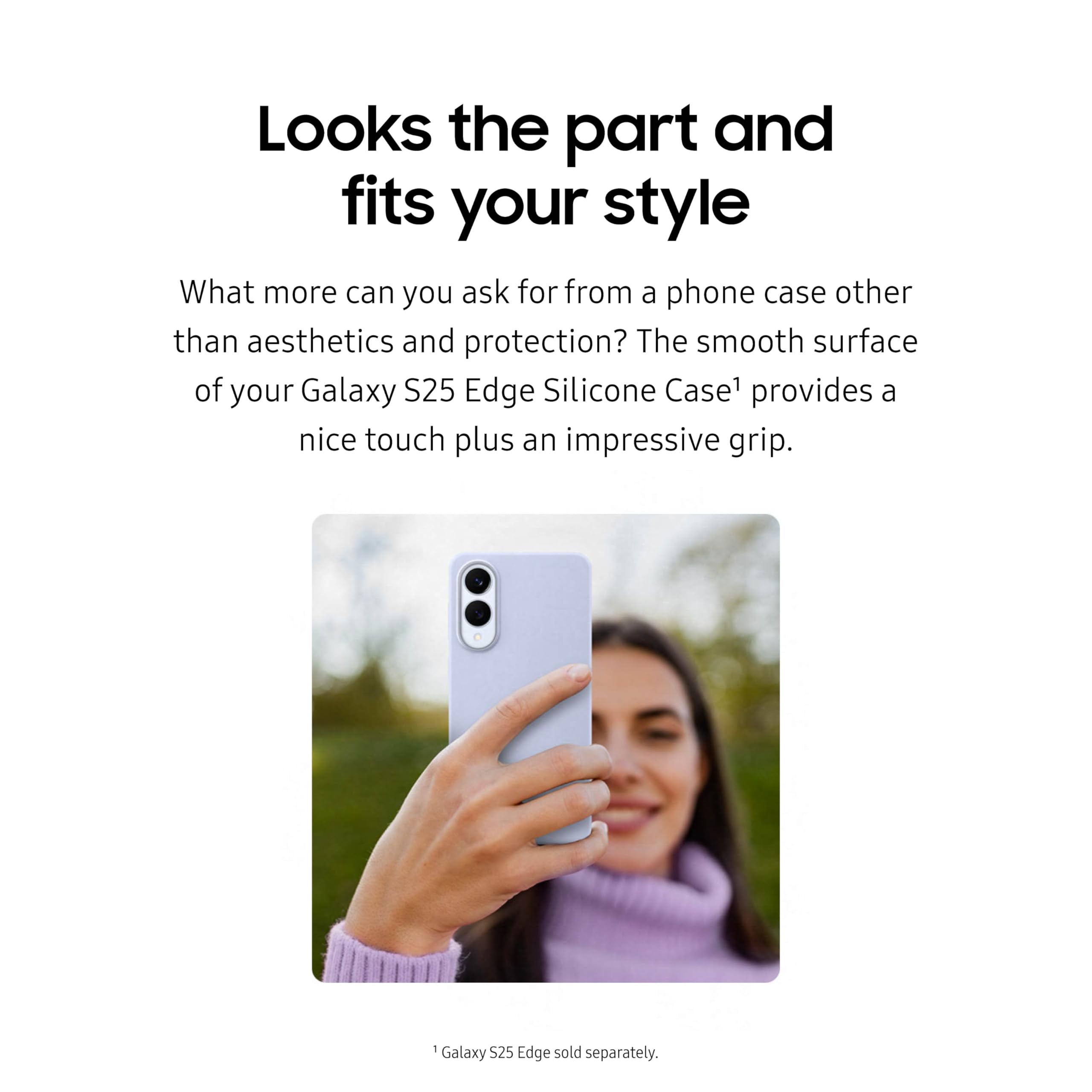 Galaxy S25 Edge Silicone Phone Case, Protective Cover, Smooth Grip, Soft And Sleek Design, Seamless Fit, Ef-Ps937Cjegus, Light G