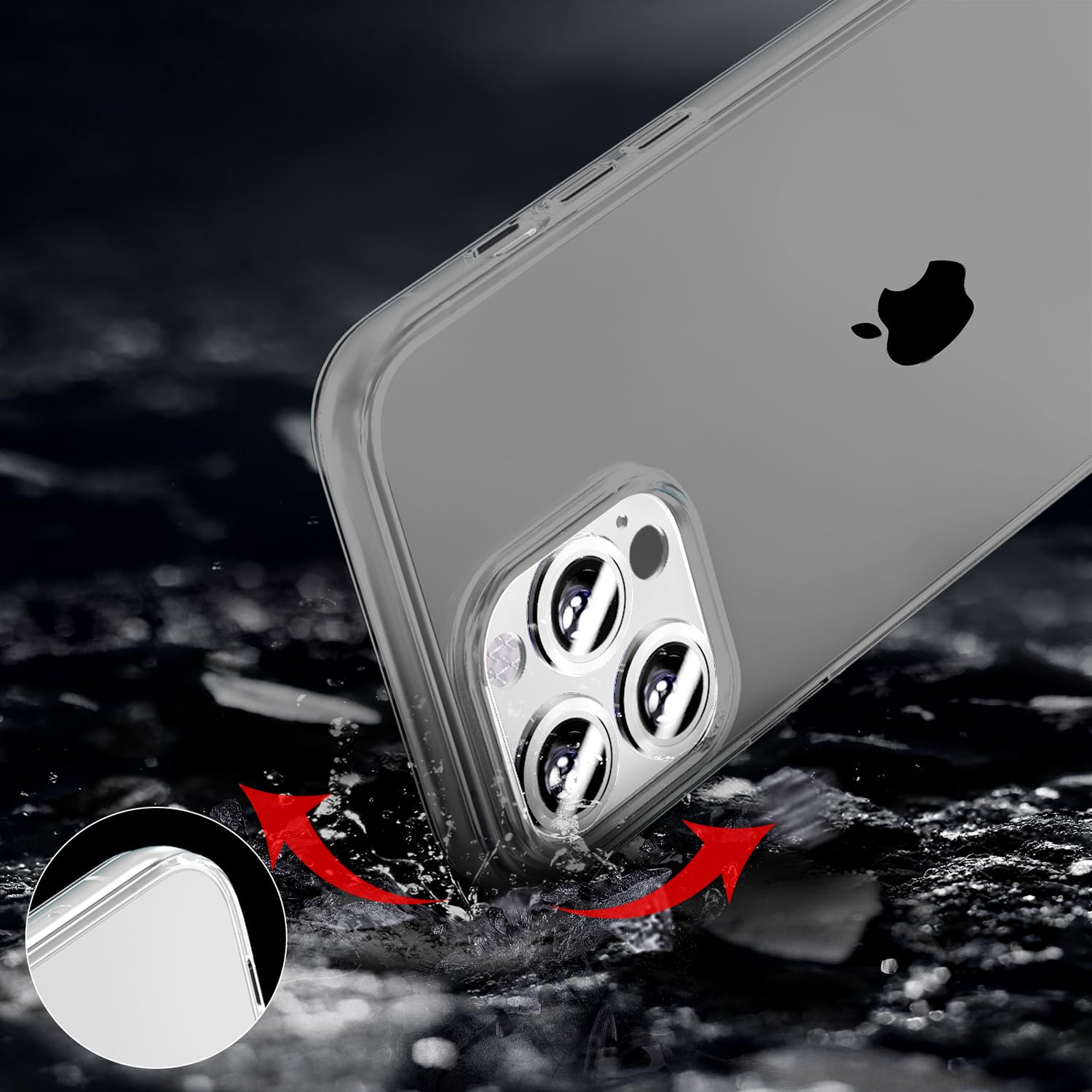 Tenoc Phone Case Compatible With Iphone 11 Pro, Gray Case Clear Shockproof Protective Bumper Slim Cover For 5.8 Inch