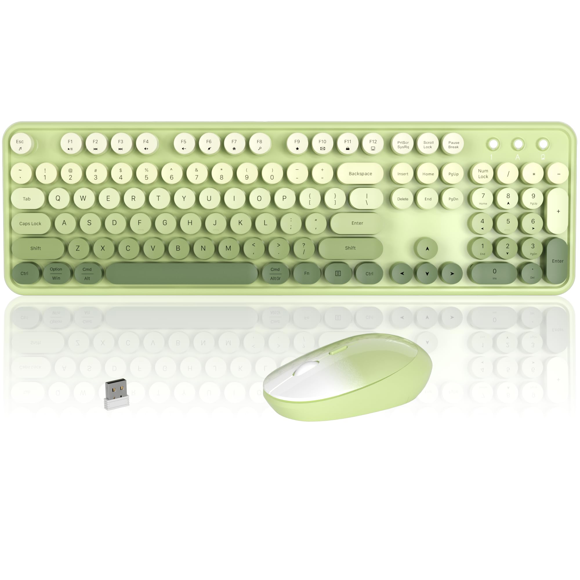 COVEVA Colorful Wireless Keyboard and Mouse Combo (Green Gradient)