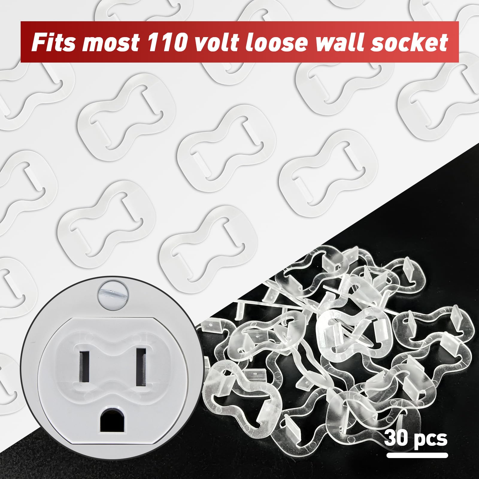 30 Pack Loose Outlet Fix Plug   Ensure Secure Connection For Power Plugs   Socket Extender Prevents Loose Socket Issues   Easily
