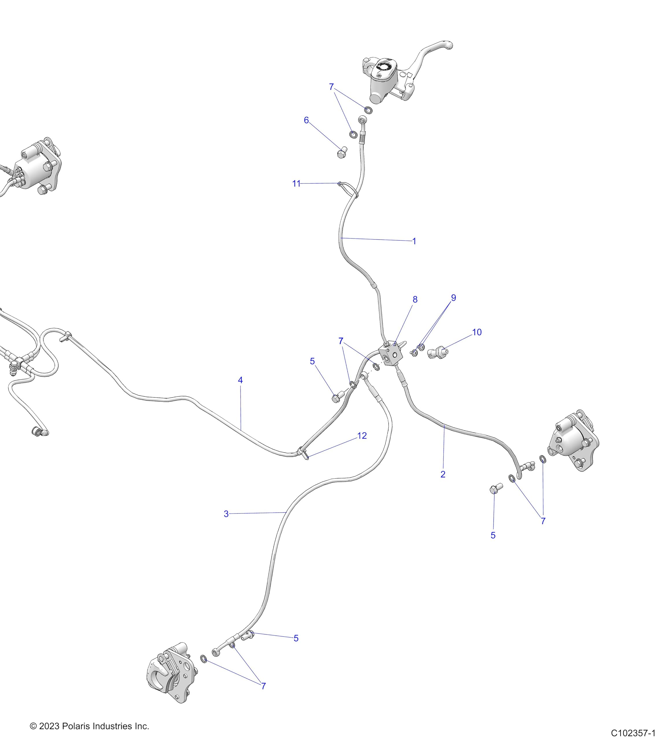 Polaris Atv Cross Fitting, Banjo, Atv, Genuine Oem Part 7052662, Qty 1