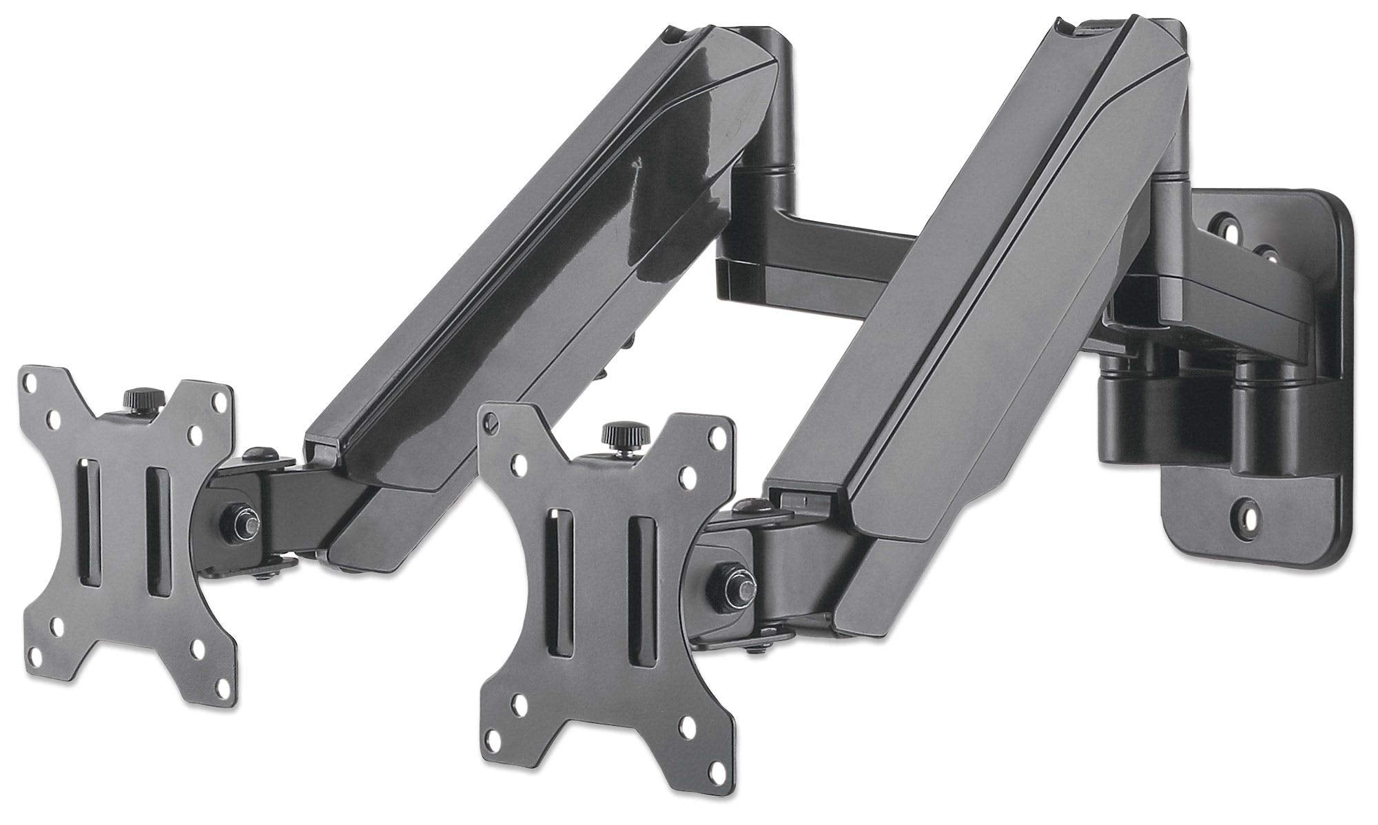 Universal Gas Spring Dual Monitor Wall Mount Two Gas-Spring Jointed Arms, Supports Two 17 to 32 TV Or Monitors up to 8 Kg (17.64