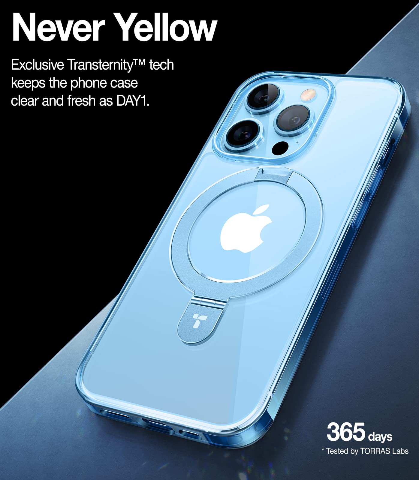 Torras Magnetic For Iphone 13 Pro Max Case [Compatible With Magsafe] With Stand [Never Yellow] [Mil Grade Drop Protection] Hard