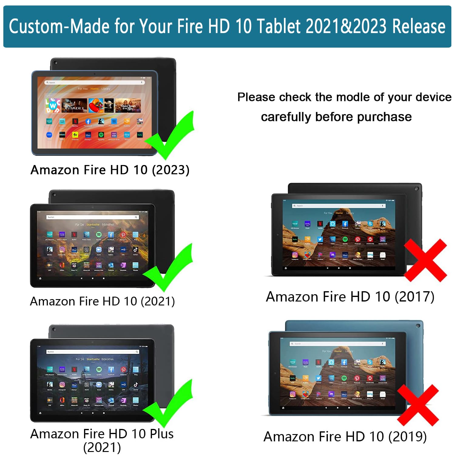 Fire Hd 10 & Hd 10 Plus Tablet Case For Kids(13/11Th Gen, 2023/2021 Release)  Patamiyar Lightweight Shockproof Case With Screen