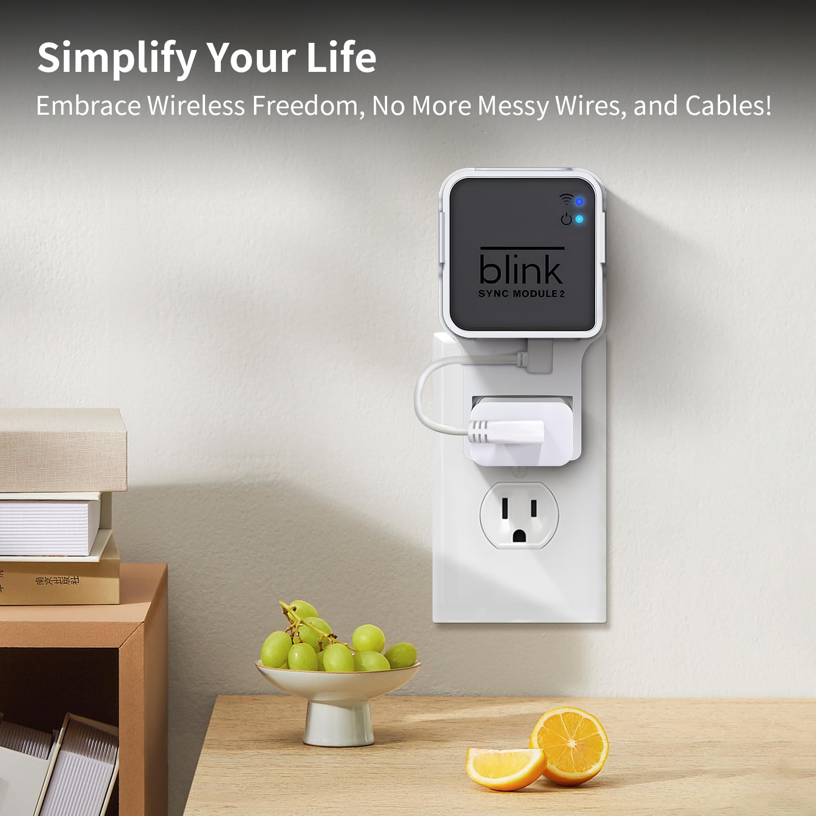 Wall Mount For Blink Sync Module 2 With Short Cable   Save Space   No Messy Wires   Easy Move Mount Bracket Holder For Blink Out