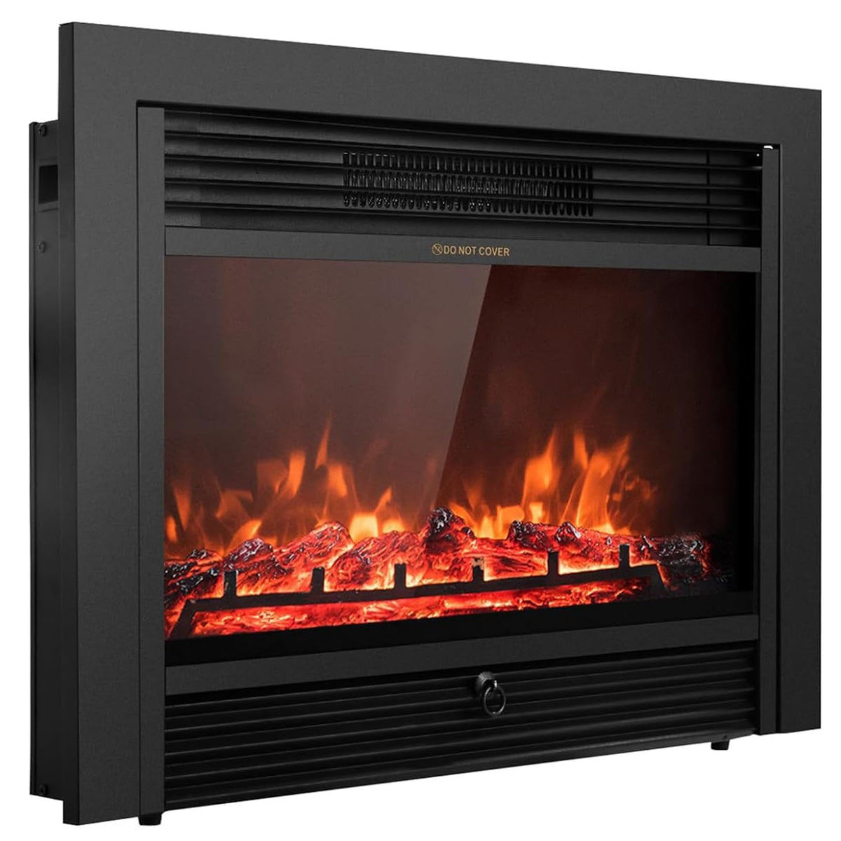 Giantex 28.5'' Electric Fireplace Insert, Wall Recessed/Mounted, Freestanding Fireplace With Remote Control, 3 Color Adjustable