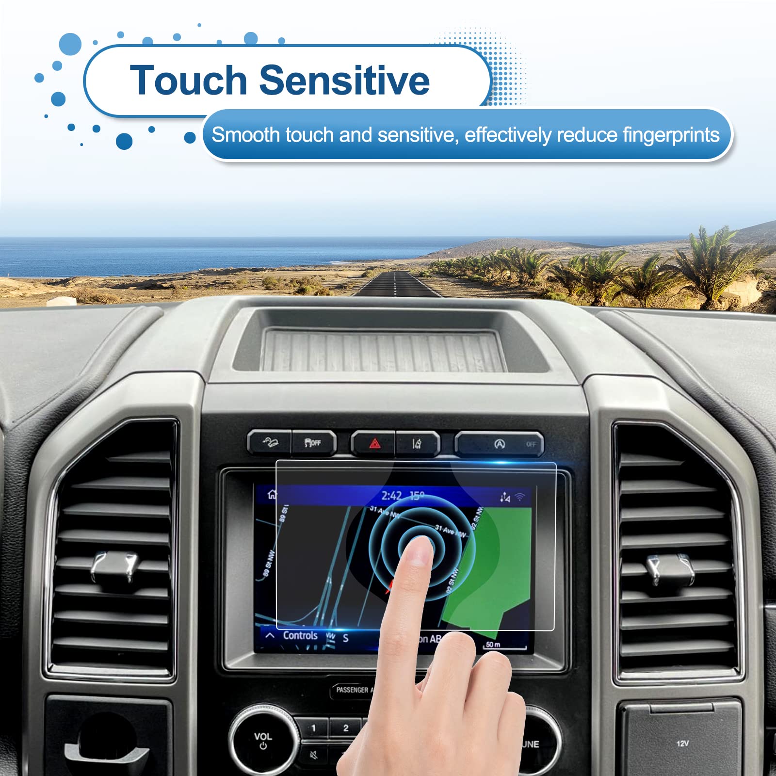 Coleya 2015 2021 2022 2023 F 150 Screen Protector For Ford F 150 8 Inch Touch Screen, 9H Tempered Glass 2023 2022 2021 F Ord F15