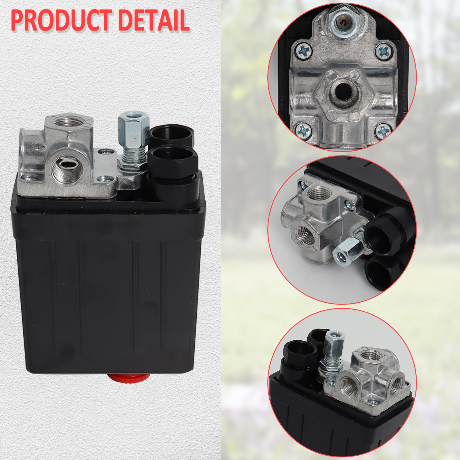 Wadoy Central Pneumatic Air Compressor Pressure Switch Control Valve Upgraded Replacement For Parts 90 120 Psi 240V 4 Way Air Co