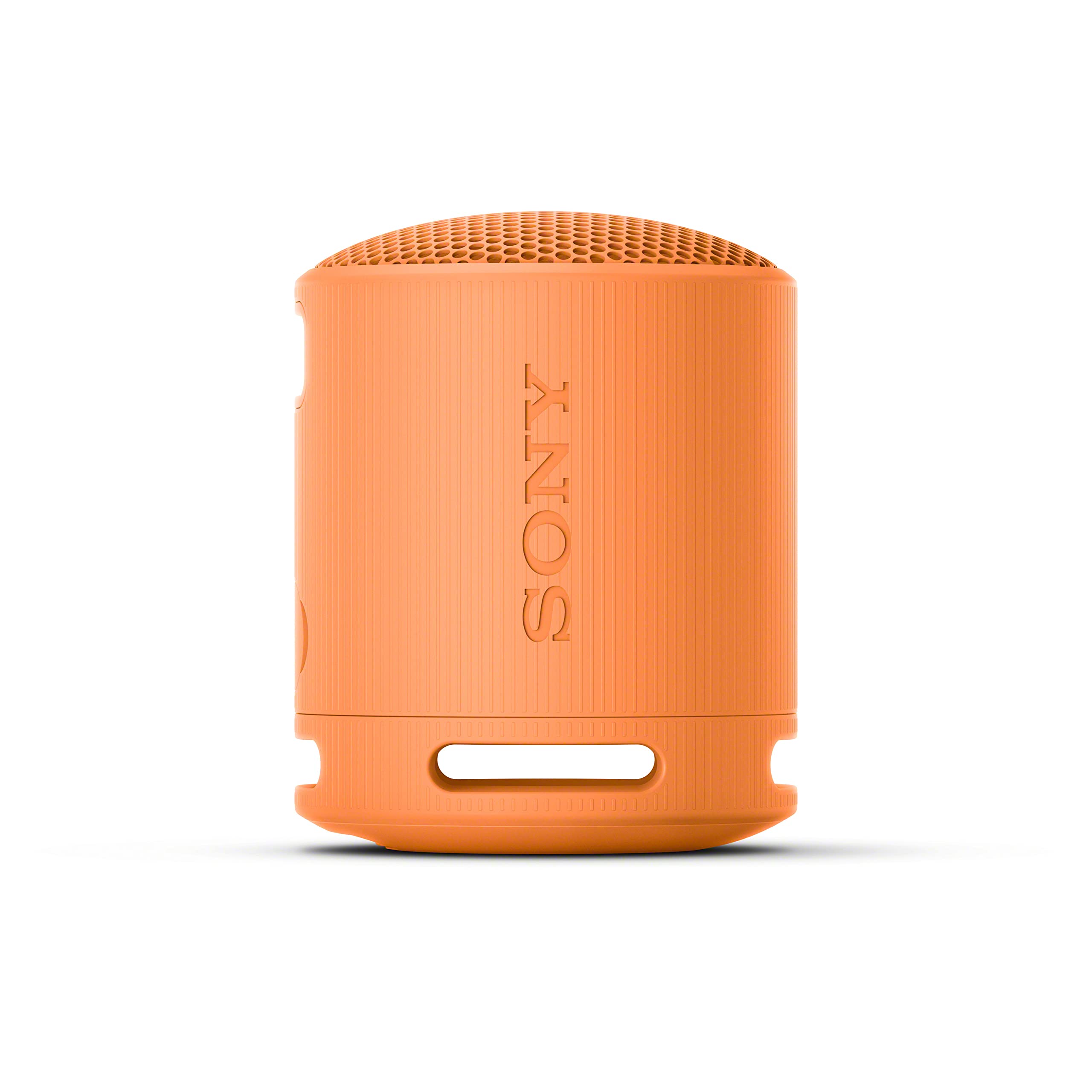 Sony SRS XB100 Wireless Bluetooth Portable Lightweight Super Compact Travel Speaker, Extra Durable IP67 Waterproof & Dustproof, 16 Hour Battery, Versatile Strap, and Hands Free Calling, Orange New
