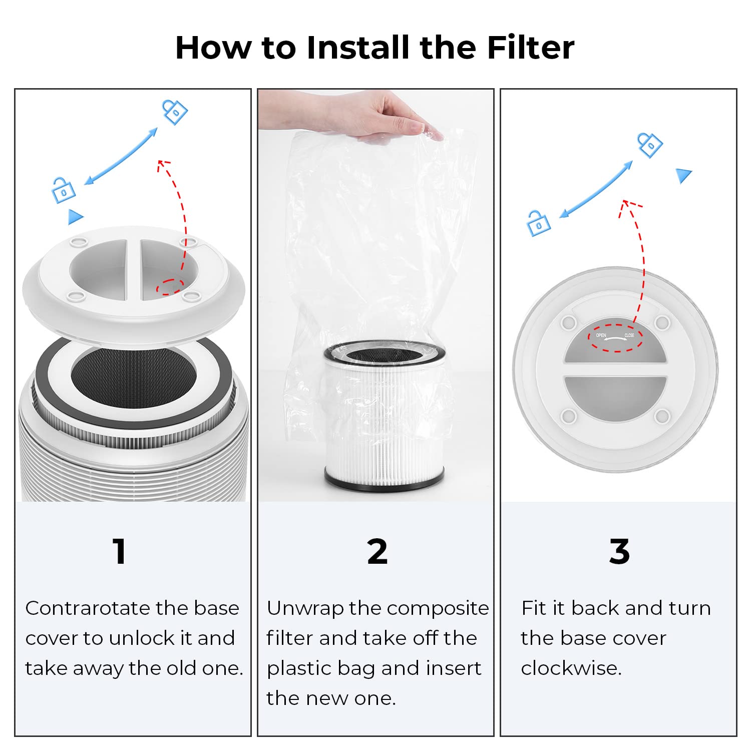 Mooka Official Certified Replacement Hepa Filter For Mooka Allo, Afloia Fillo Air Purifier, Hepa Replacement Filter