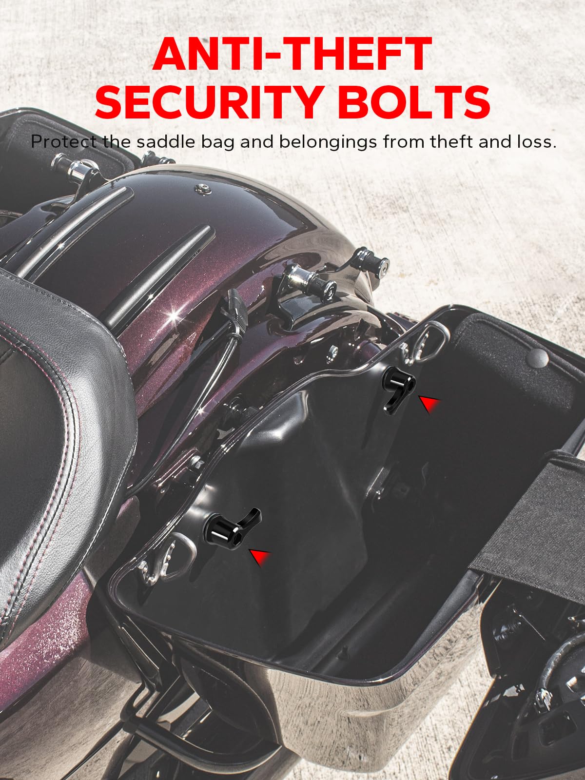 Amazicha New Saddle Bag Lock Hardware Bolt Kit, Theft Deterrent Saddlebag Lever Locks Mounting Hardware Screws Compatible For Ha