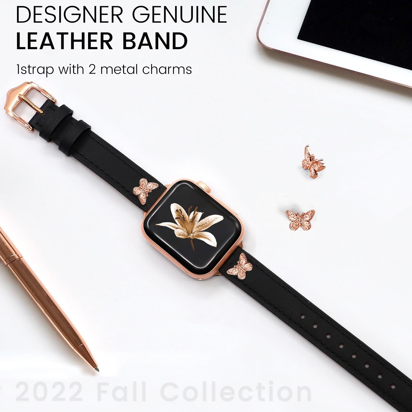 Jr.Dm Slim Leather Bands Compatible With Apple Watch Band 38Mm 40Mm 41Mm 42Mm 44Mm 45Mm 46Mm 49Mm, Top Genuine Leather Band With