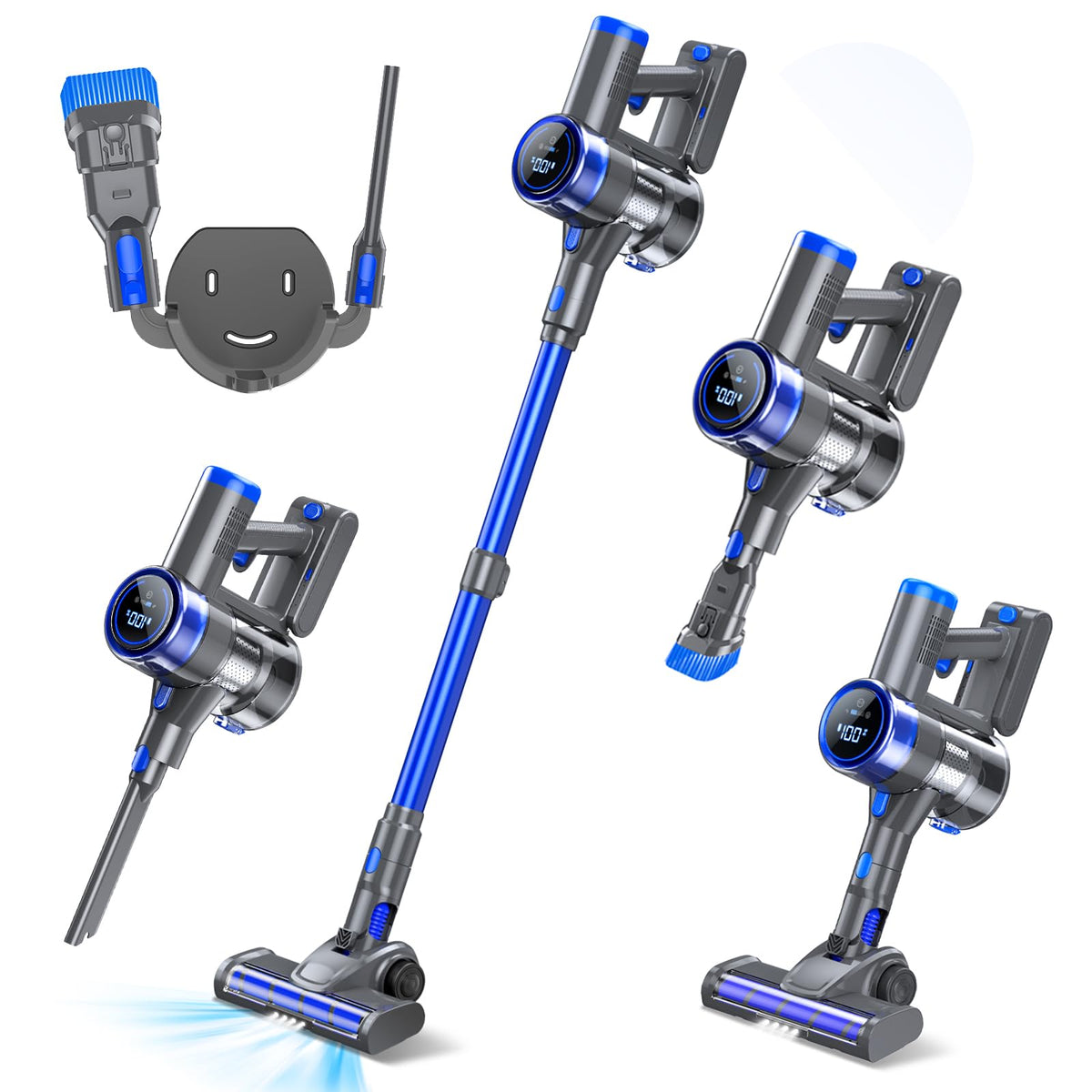 Cordless Vacuum Cleaner, 33Kpa/400W Stick Vacuum Cleaners With 45Min Detachable Battery, 6 In 1 Lightweight Cordless Stick Vacuu