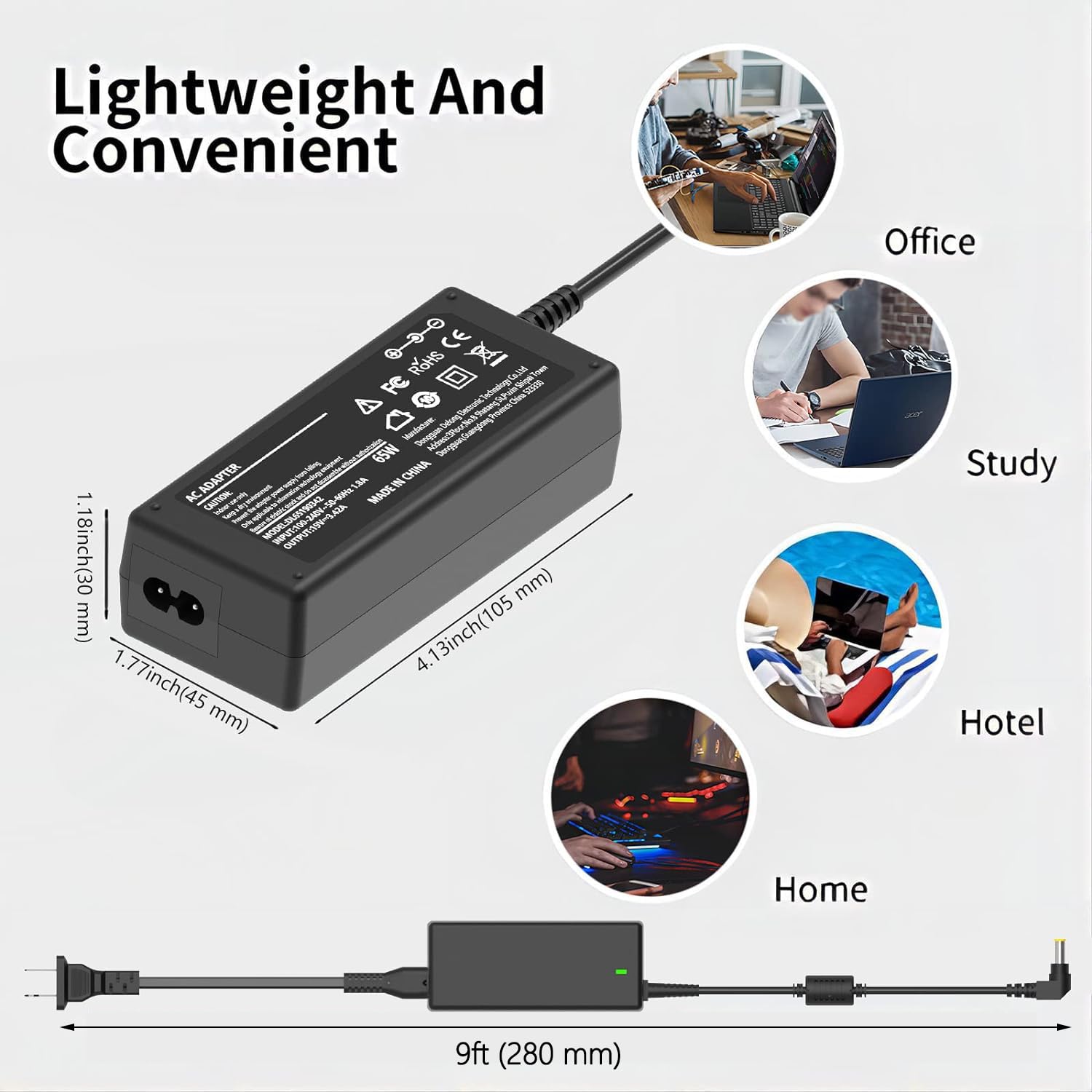65W Ac Adapter Laptop Charger Replacement For Toshiba Satellite C55 L510 C655 C850 L755 C855D Nb15T P55 P55W Cl15T S55;Toshiba P