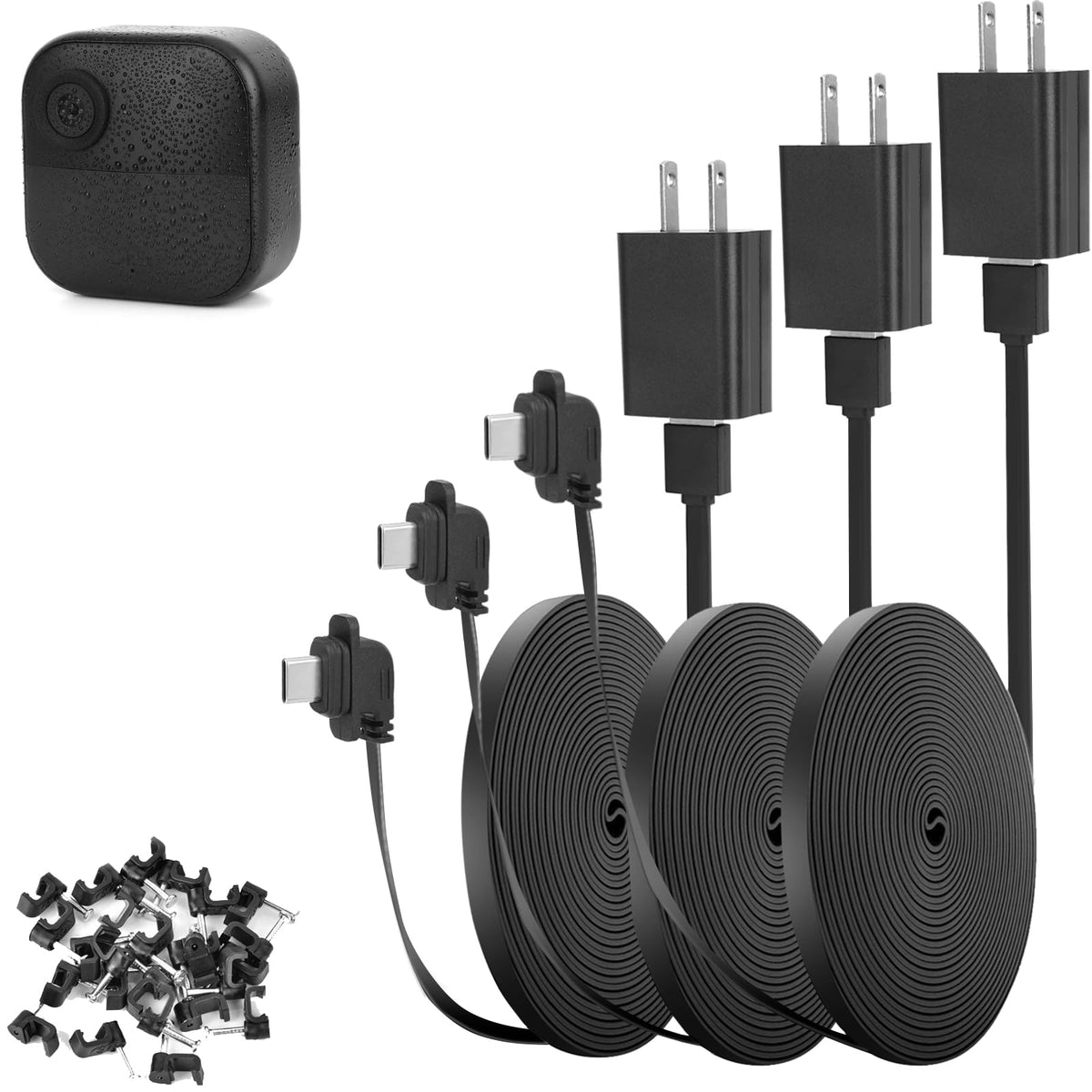 Itodos 2 Pack 25Ft/7.5M Power Cable And Adapter Compatible With Blink Outdoor 4 (4Th Gen), Weatherproof Outdoor, Flat Charging C