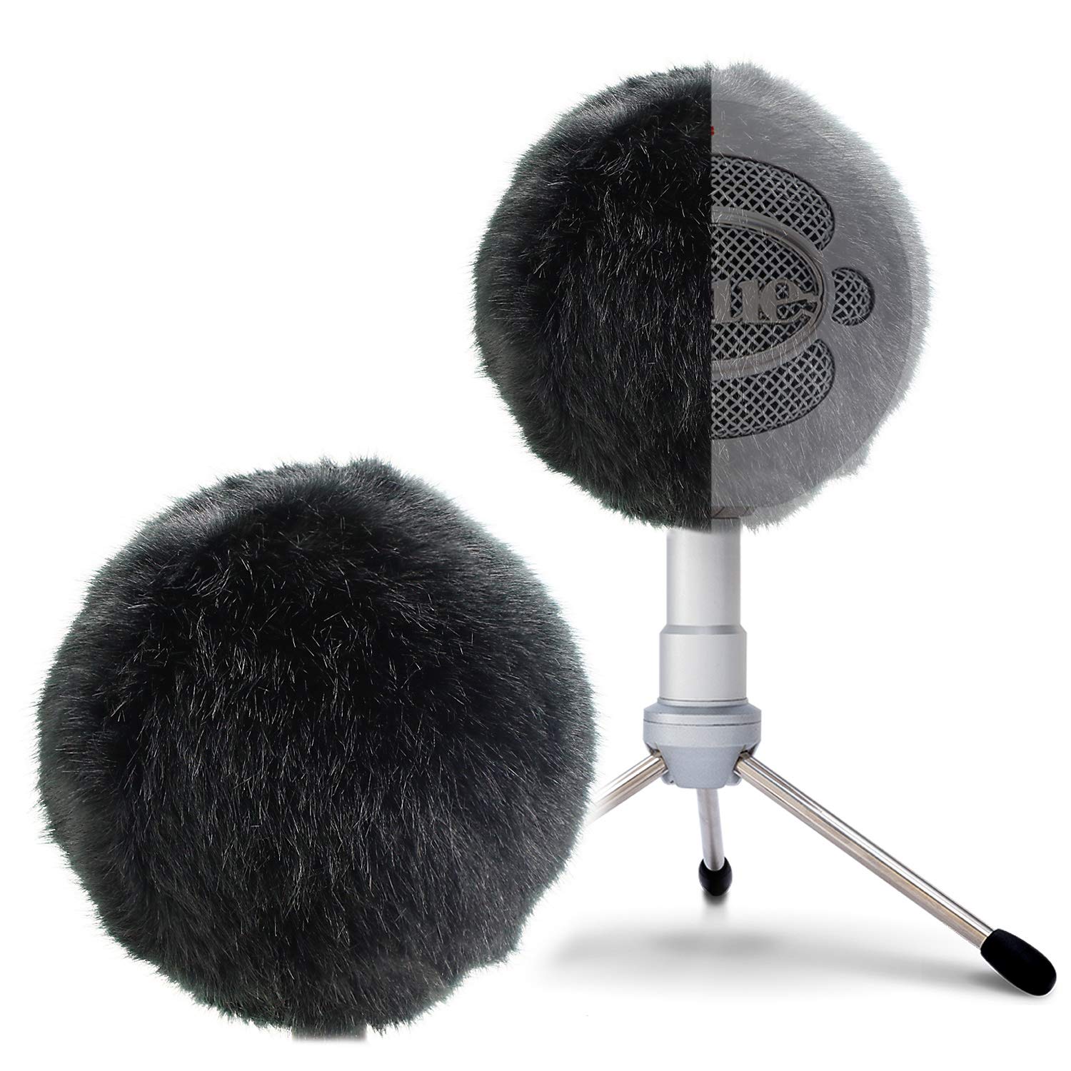 Blue Snowball Furry Windscreen Cover Muff   Professional Snowball Ice Mic Foam Wind Cover Windshield Pop Filter For Recordings,