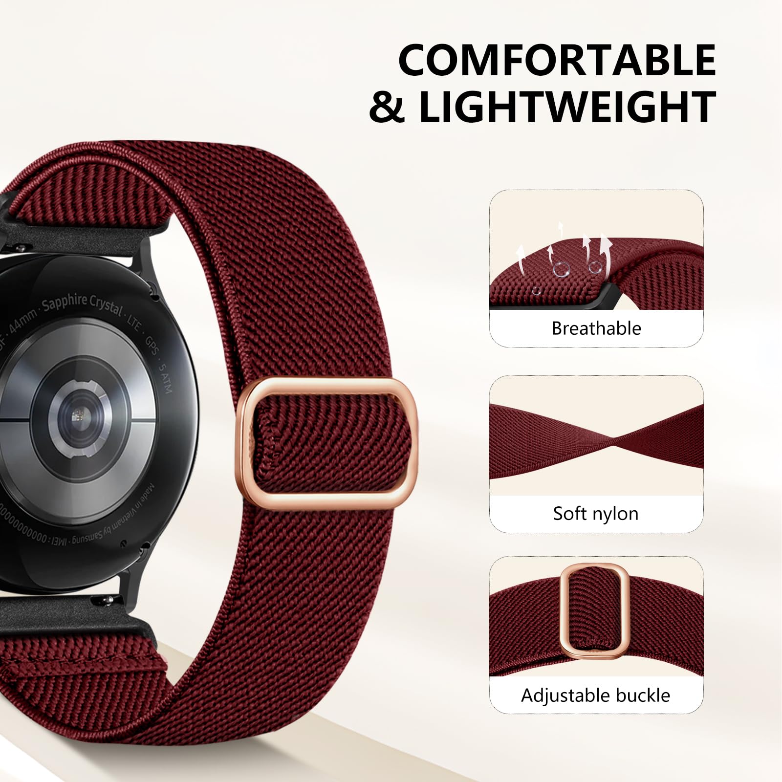 Lerobo 5 Pack Band Compatible With Galaxy Watch 7 6 5 4 Band 40Mm 44Mm/For Galaxy Watch 6 4 Classic Band 42Mm 46Mm 43Mm 47Mm/Wat