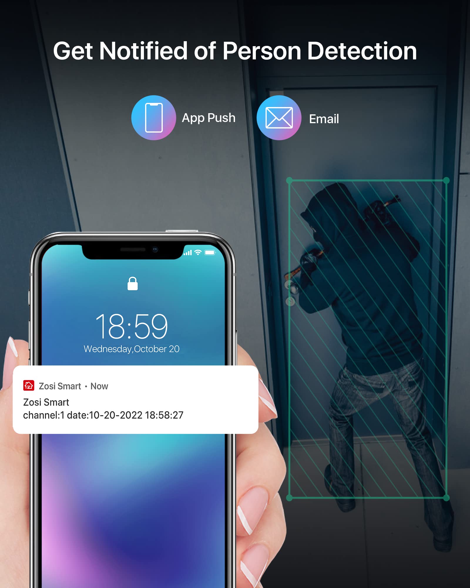 Zosi 2K Wireless Security Camera System,2K H.265+ 8Ch Nvr With 1Tb Hard Drive,4Pcs 3Mp Wifi Surveillance Cameras Indoor Outdoor,