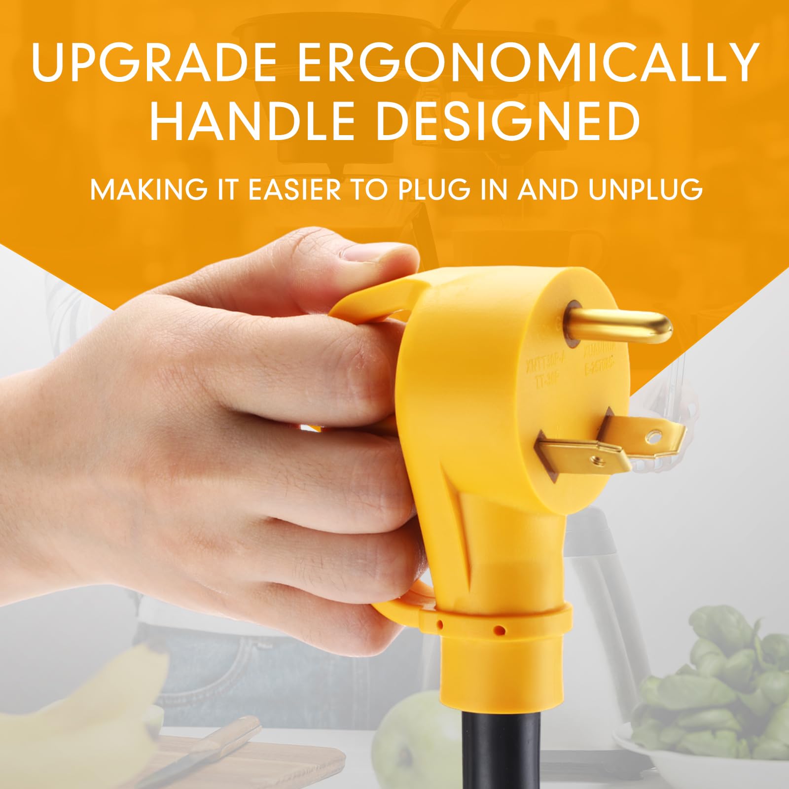 Kanayu 1.8 Ft 30 Amp To 20 Amp 110V Rv Generator Distribution Adapter Compatible With Nema Tt 30P To Nema 4X 5 20R/ 5 15R, 3 Pro