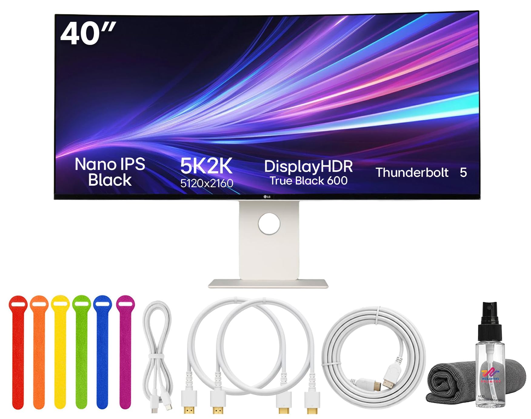 LG Ultrafine evo 40U990A 40 5K2K (51202160) Curved Ultrawide Monitor | IPS Black, 120Hz, DisplayHDR 600, Thunderbolt 5, HDMI 2.1