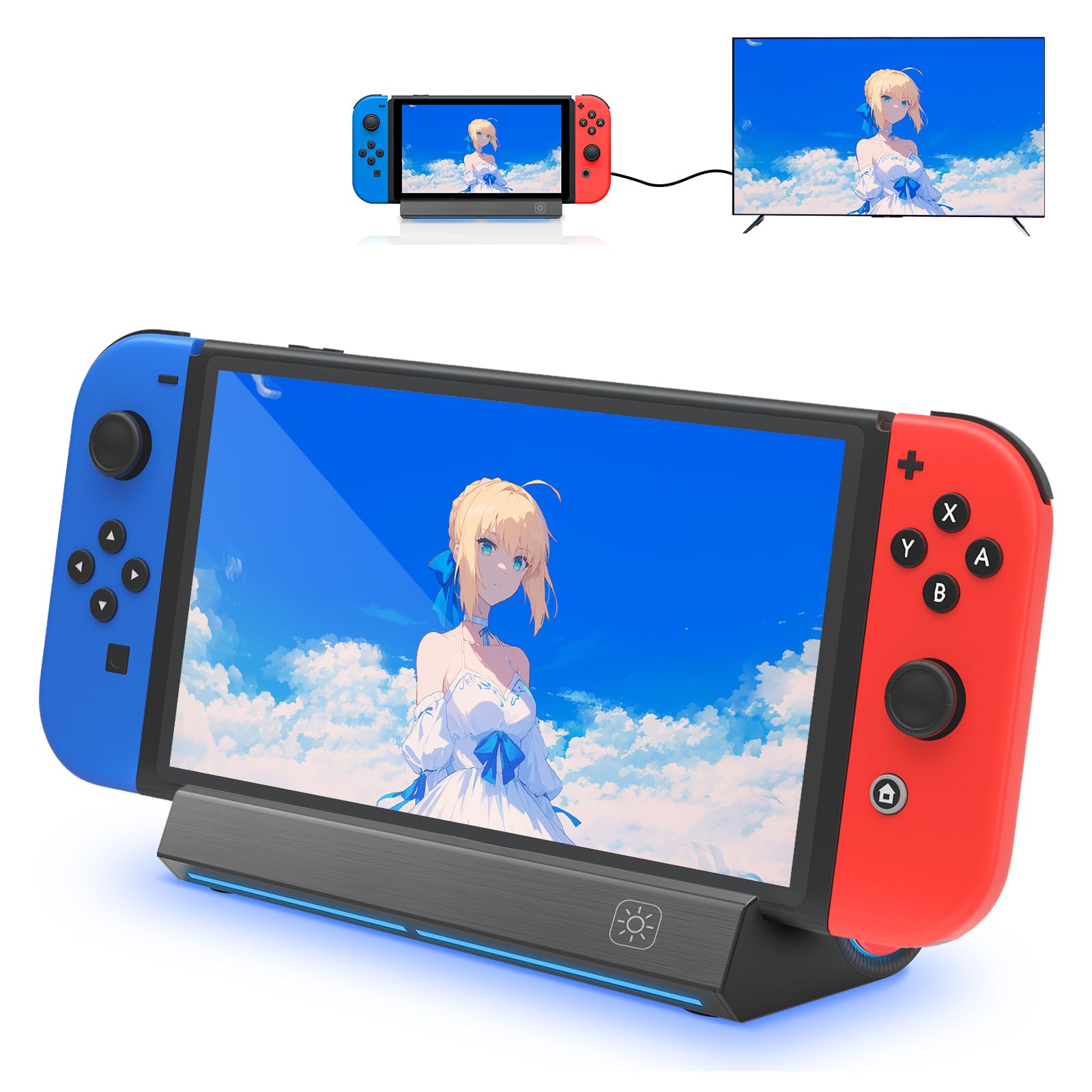 Switch Dock,- Dock Station for Switch/Switch OLED, Switch Portable Charging Stand, 4K HDMI Output and 2*USB Port, Replacement fo