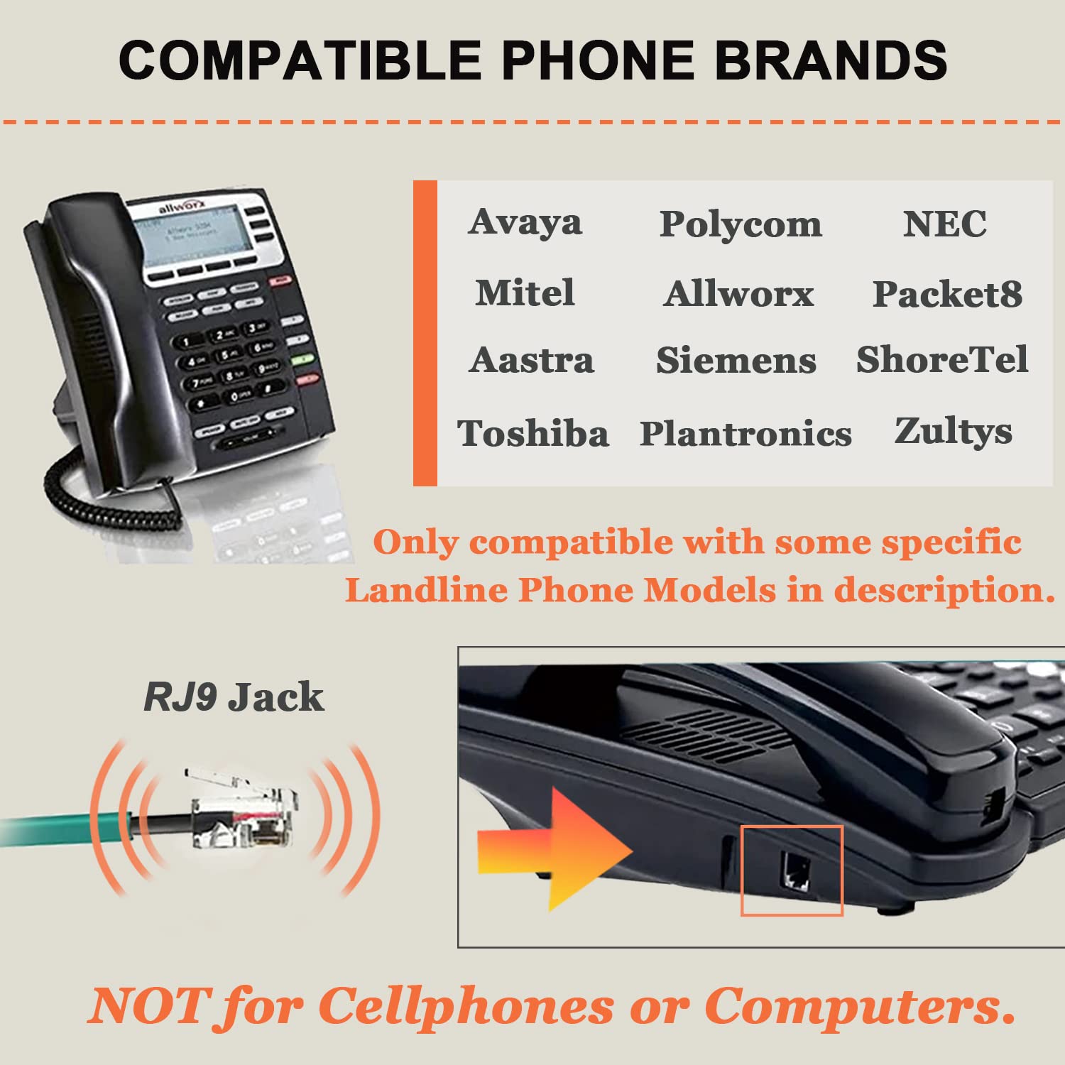 Phone Headset With Microphone Noise Cancelling, Call Center Telephone Headset With Rj9 Jack, Work For Avaya 1408 9508 1416 Shore