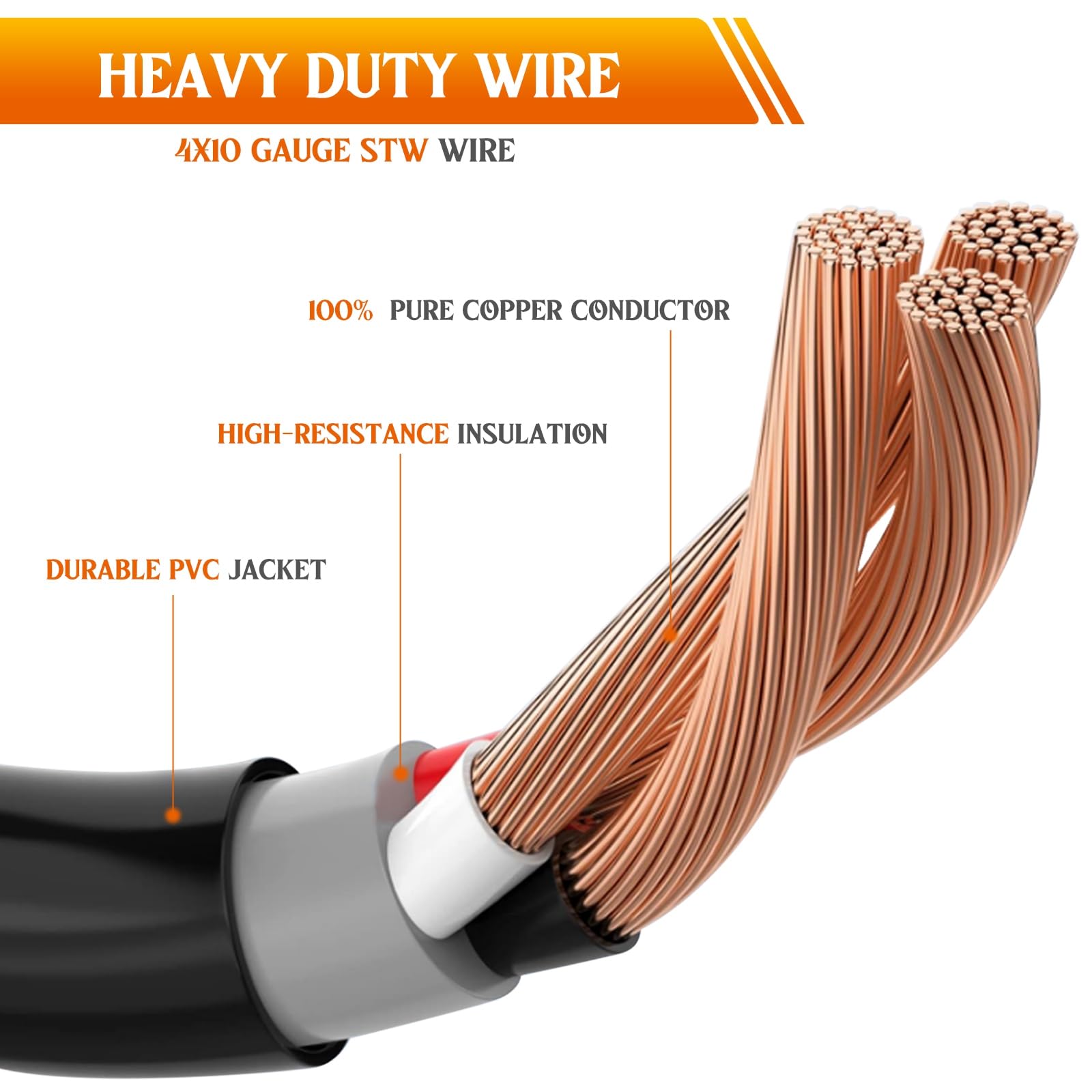 Kanayu Nema L14 30P To 4 Port 5 20R/ 5 15R & L14 30R Generator Adapter Extension Cord, 4 Prong Locking Generator 30 Amp To 15/20