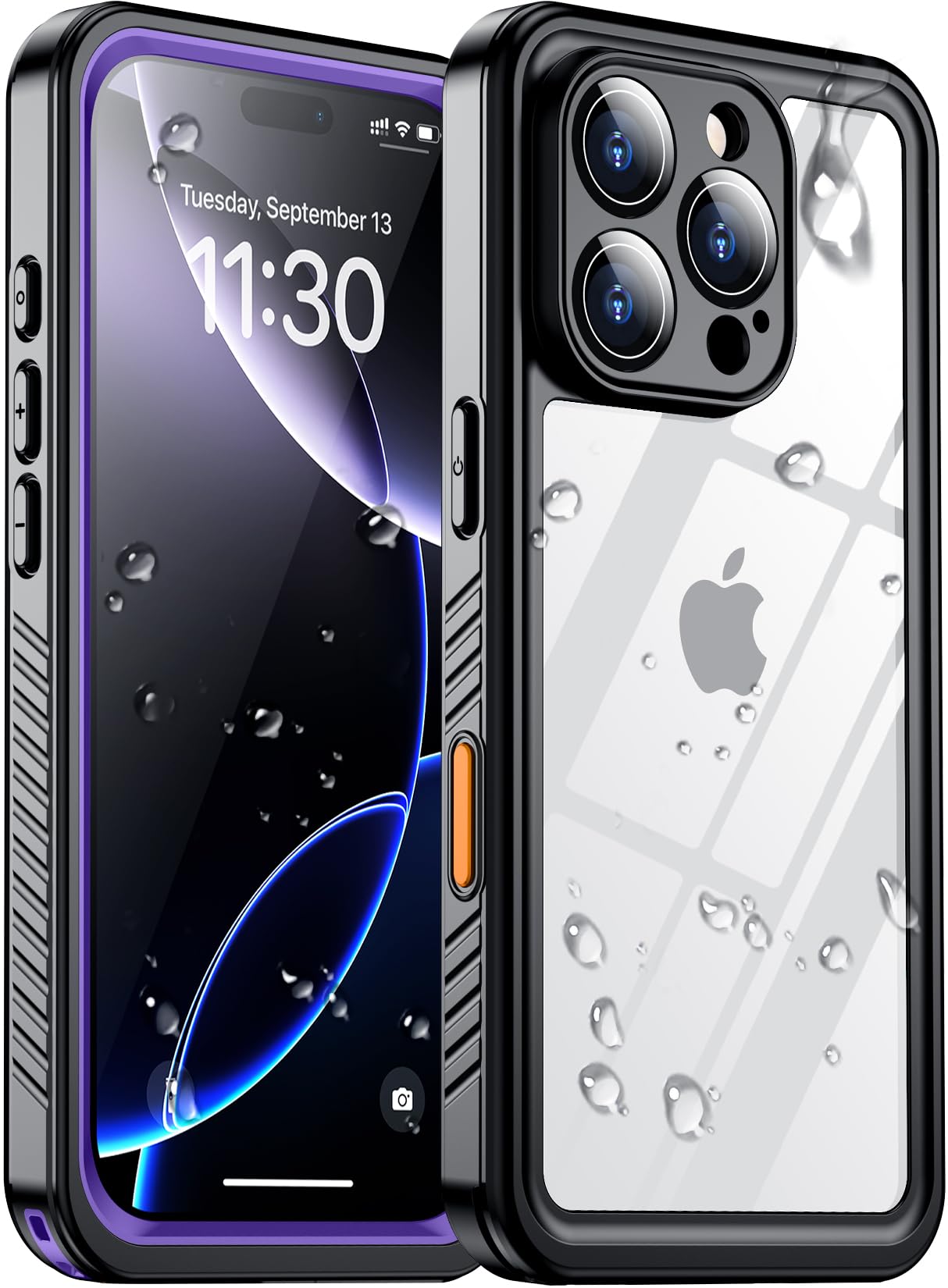 Temdan Compatible With Iphone 16 Pro Case Waterproof, Built In Screen & Camera Protector Ip68 Underwater Full Body 16Ft Military