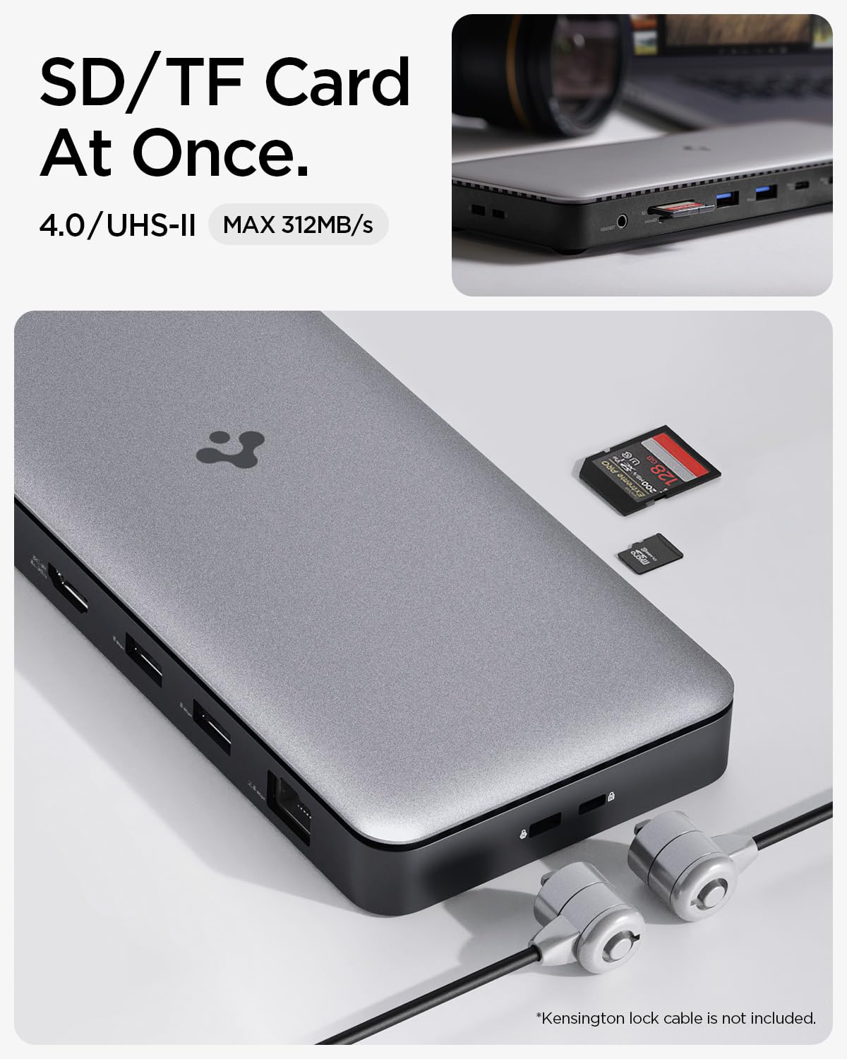 Spigen Arcdock Pro [14 In 1] 8K Thunderbolt 4 Docking Station, Triple Dual Monitor Hub 4K Hdmi Dp Dock Usb4 96W Micro/Sd 4.0 Ethernet For Macbook Pro/M3/M2/Air Windows[Usb C Cable, Adaptor Included]