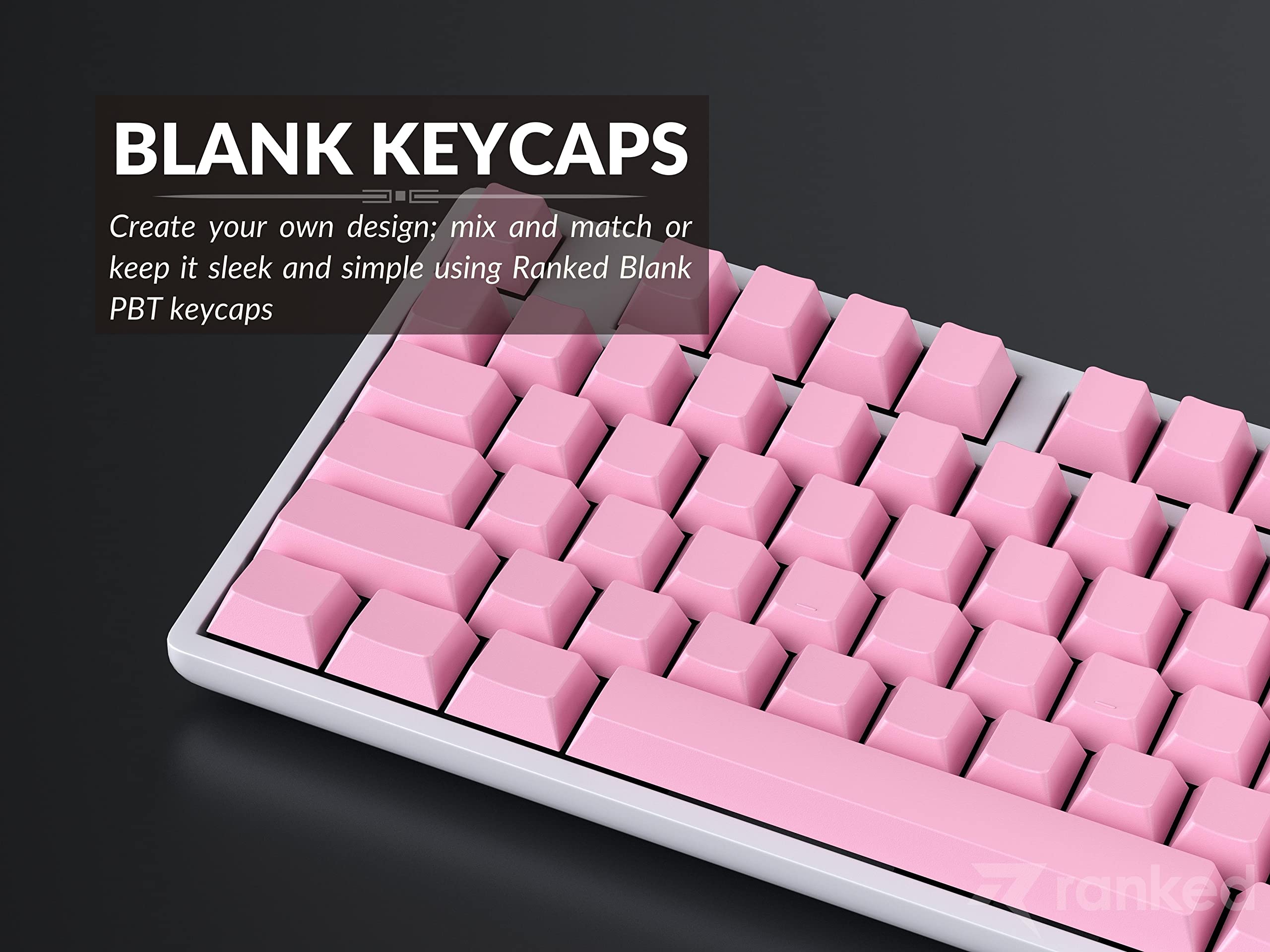 Ranked Blank Premium Keycap Set | 1.4 Mm Thick Pbt | Cherry Profile For Mechanical Keyboard (Prism Pink, 139 Keys)