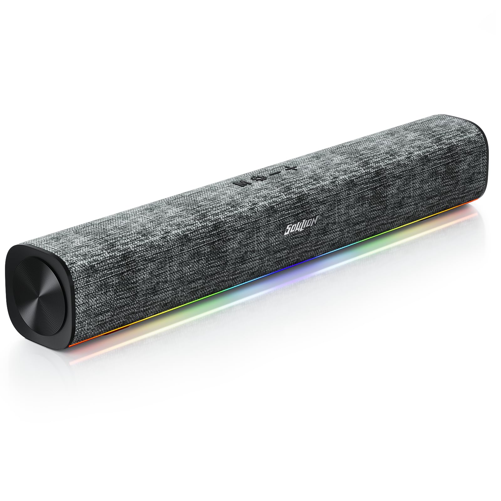 SOULION Bluetooth Computer Speakers with Dynamic LED Light, USB Plug & Play PC Speakers with Switch Button, Clearly Sound Soundb
