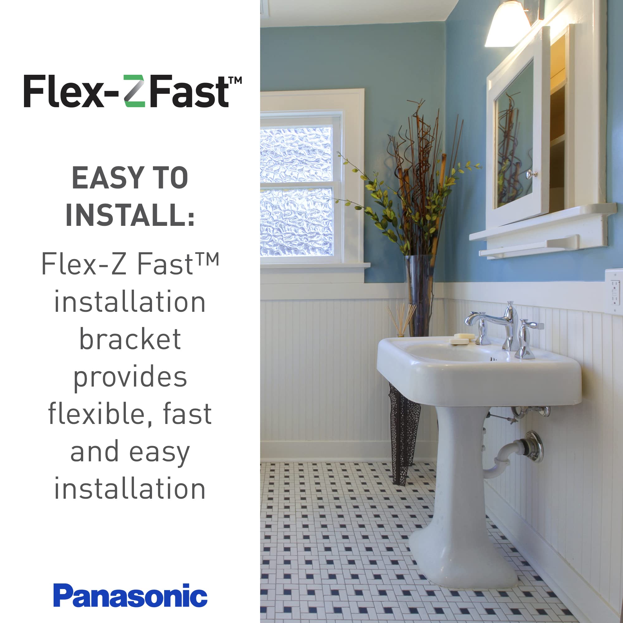 Panasonic Fv 0511Vq1 Whisperceiling Dc   Bathroom Exhaust Fan With Speed Selector   Smartflow Technology   Quiet Energy Star Cer