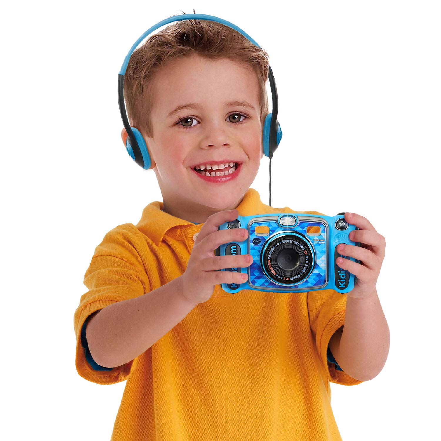 Vtech Kidizoom Duo 5.0 Deluxe Digital Selfie Camera With Mp3 Player And Headphones, Blue