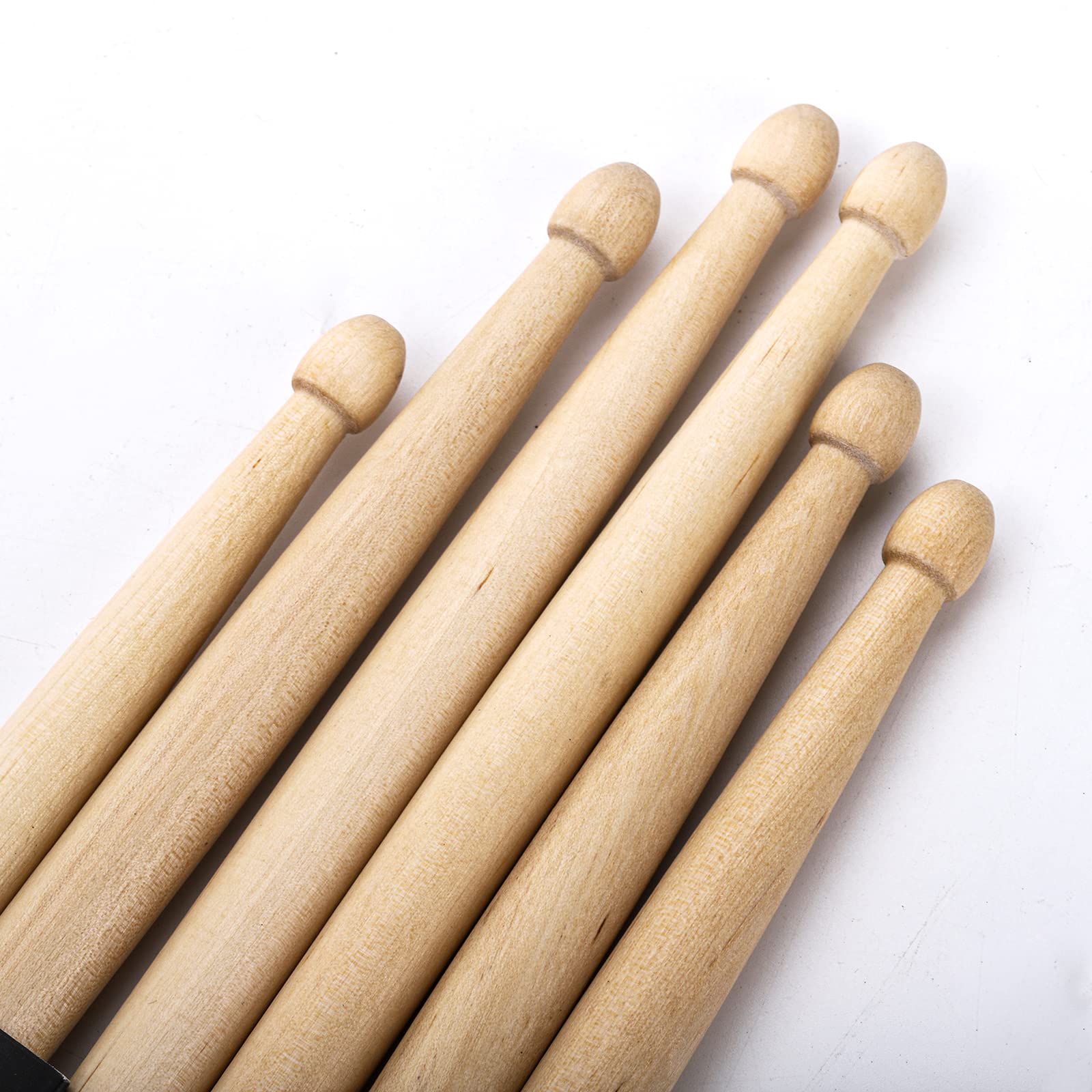 Suwimut 12 Pairs Drum Sticks With Non Slip Rubber Handle, Classic 5A Maple Wood Tip Drumsticks For Beginners, Musical Instrument