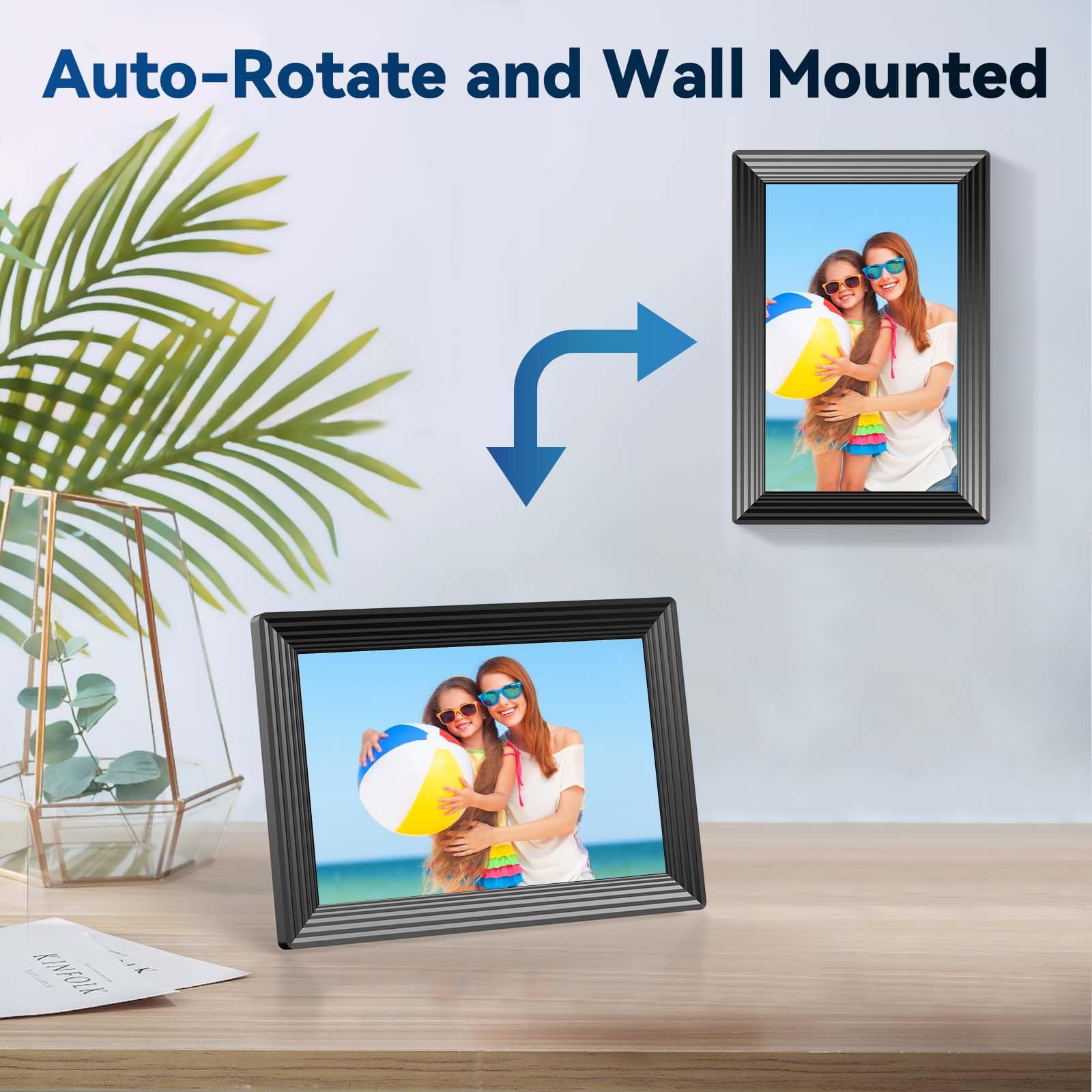 Frameo 10.1'' Wifi Digital Picture Frame, Smart Digital Photo Frame With 16Gb Storage, 1280X800 Ips Hd Touch Screen, Auto Rotate