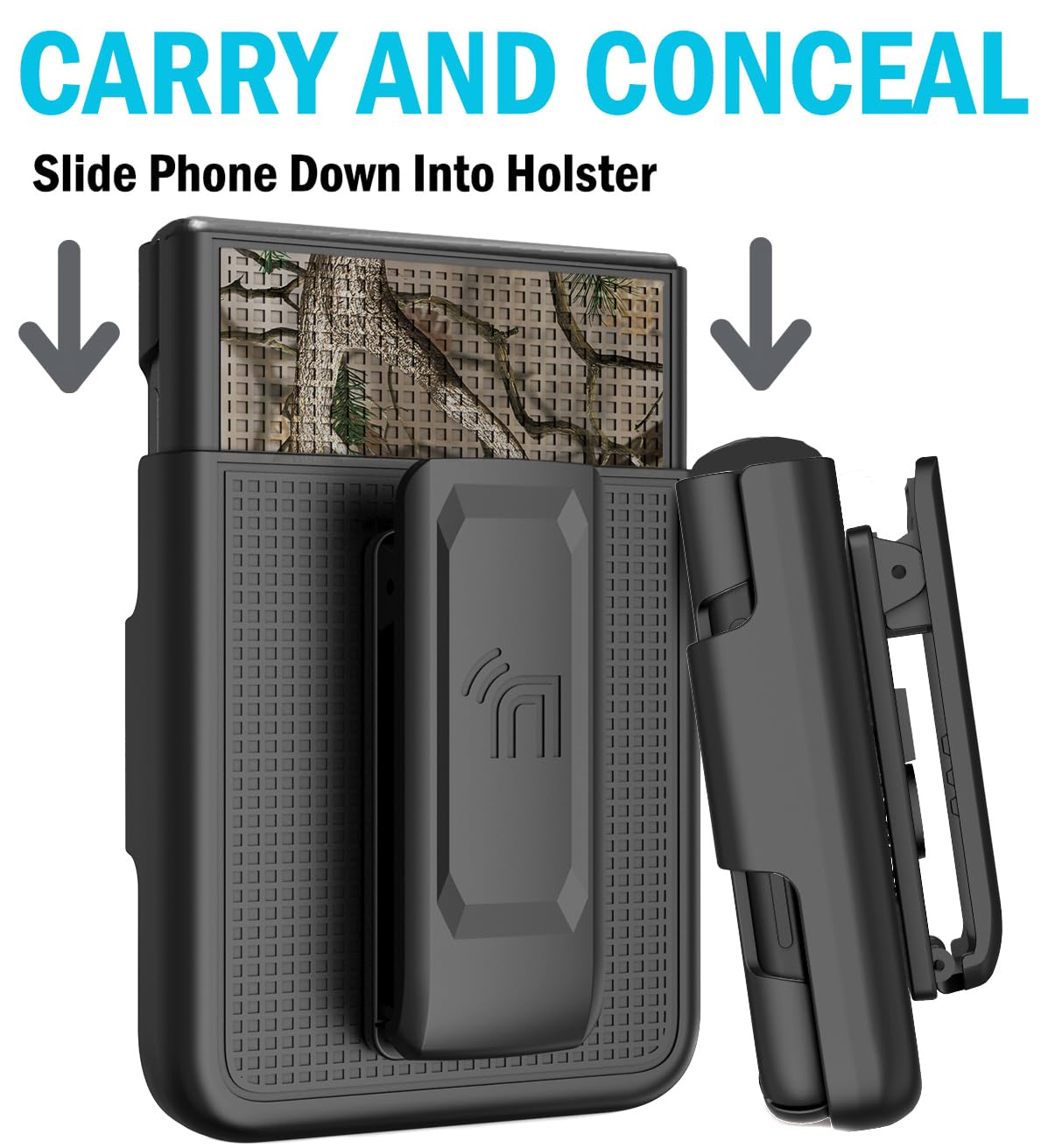 Case With Clip For Galaxy Z Flip 3 5G, Nakedcellphone Slim Hard Shell Cover And Belt Hip Holster Holder For Samsung Z Flip3 Phon