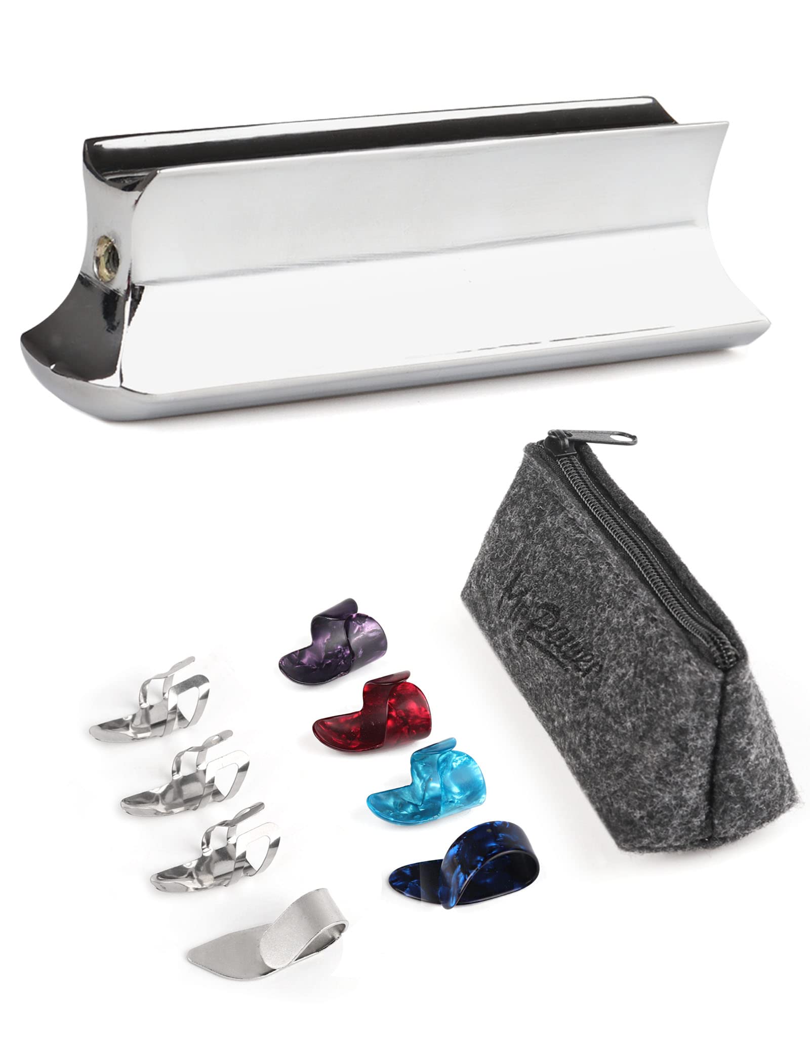 Mr.Power Guitar Slide Metal Steel Tone Bar for Dobro, Lap Steel Guitar, Hawaiian Guitar, Electric Guitar with Celluloid + Stainl