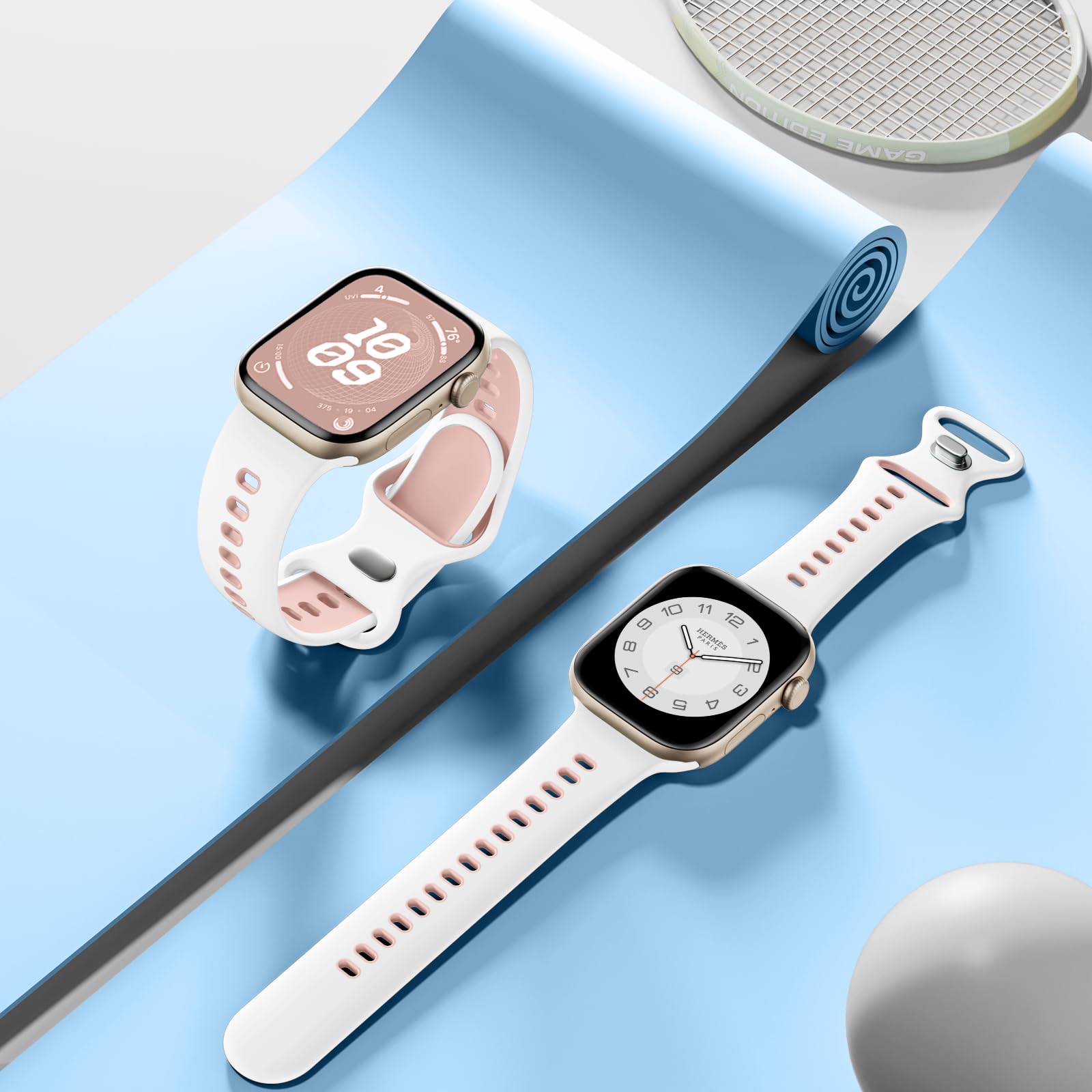 Witzon Silicone Band Compatible With Apple Watch Bands For Women 42Mm 41Mm 40Mm 38Mm, Soft Sport Strap Breathable Smart Watches