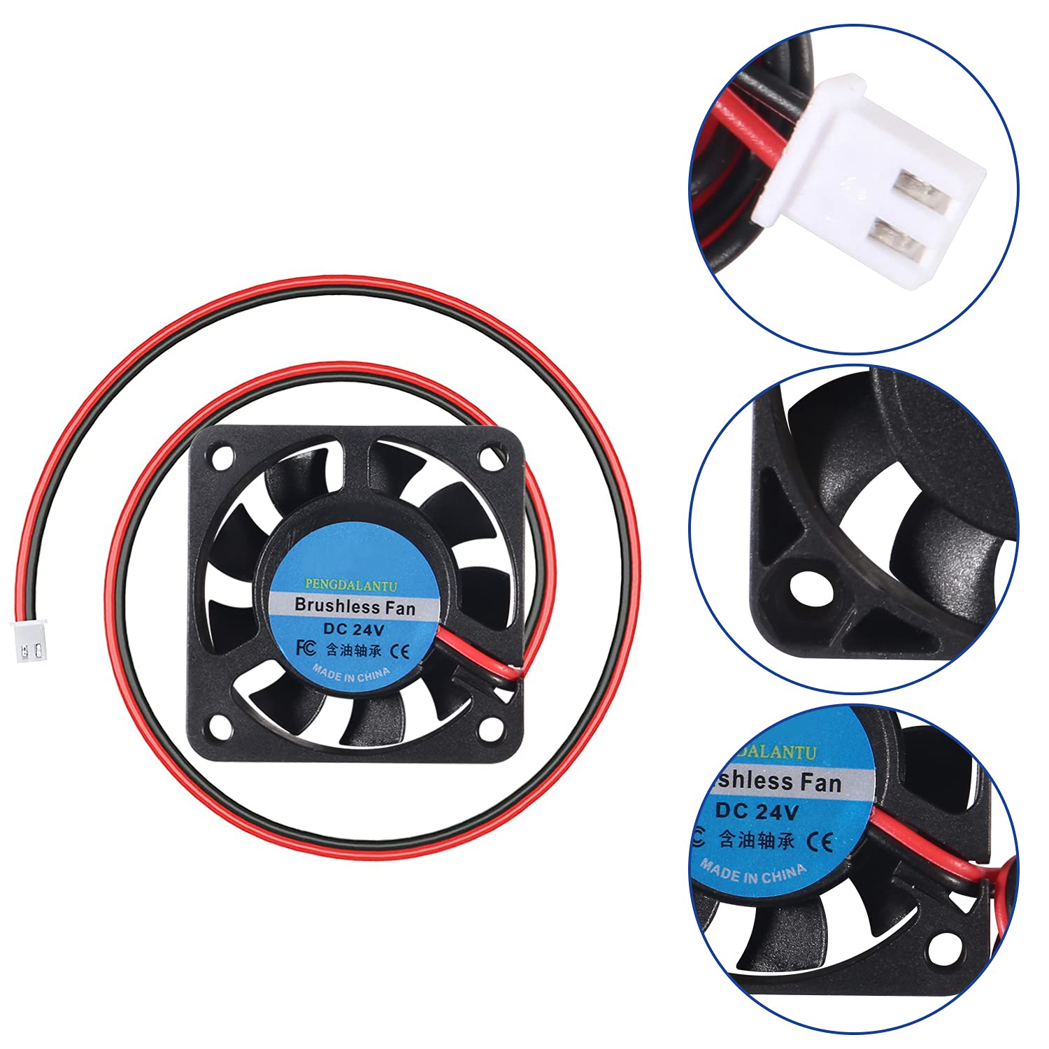 Aediko 6Pcs 4010 Fan 24V 3D Printer Cooling Fan 40X40X10Mm Mini Brushless Fan With 2 Pin Terminal For Ender 3 Pro 3X Cr 10S 3D P