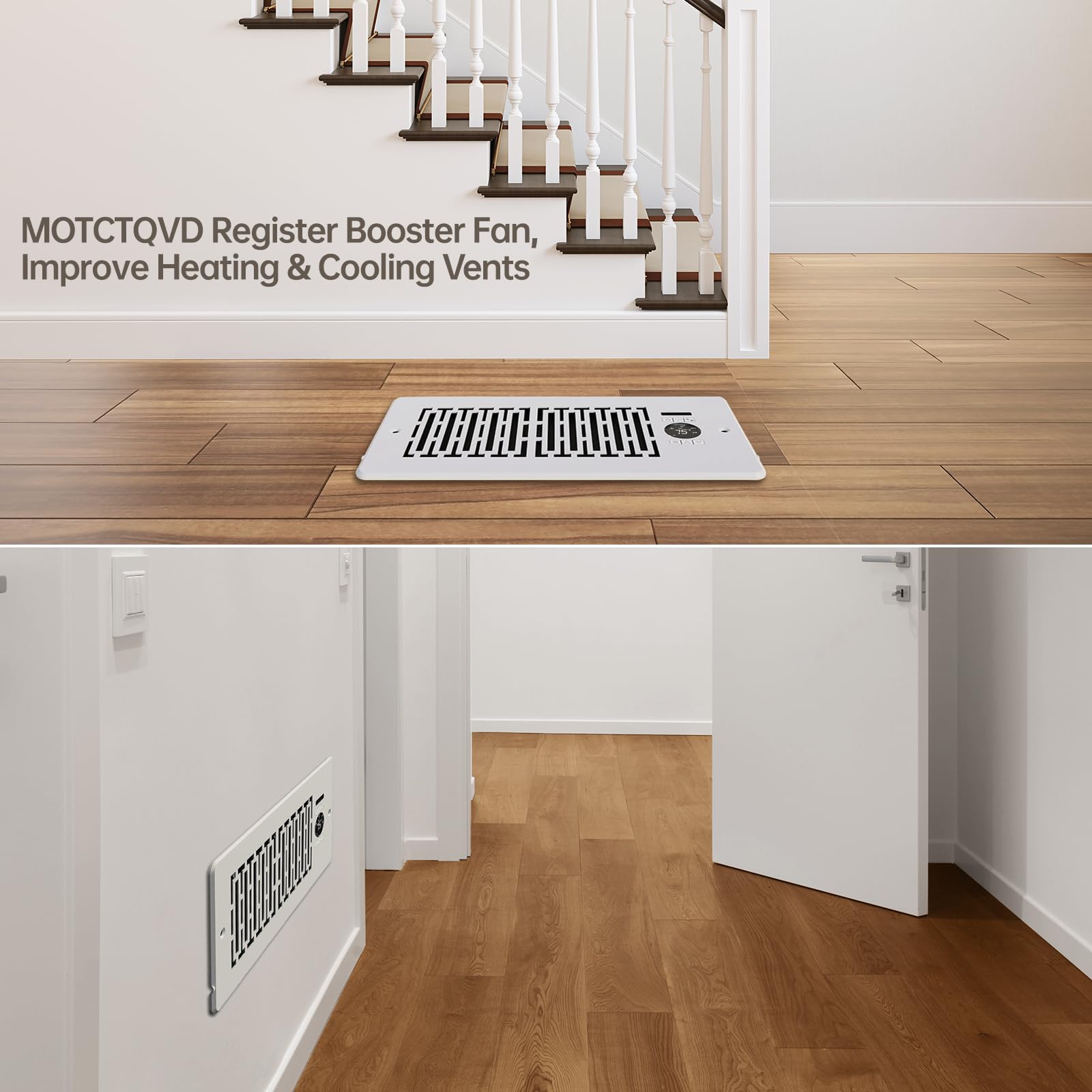 Motctqvd Register Booster Fan Fits 4    X 10    Register Holes, Quiet 10-Speeds, Improves Heating & Cooling Vents, Register Vent