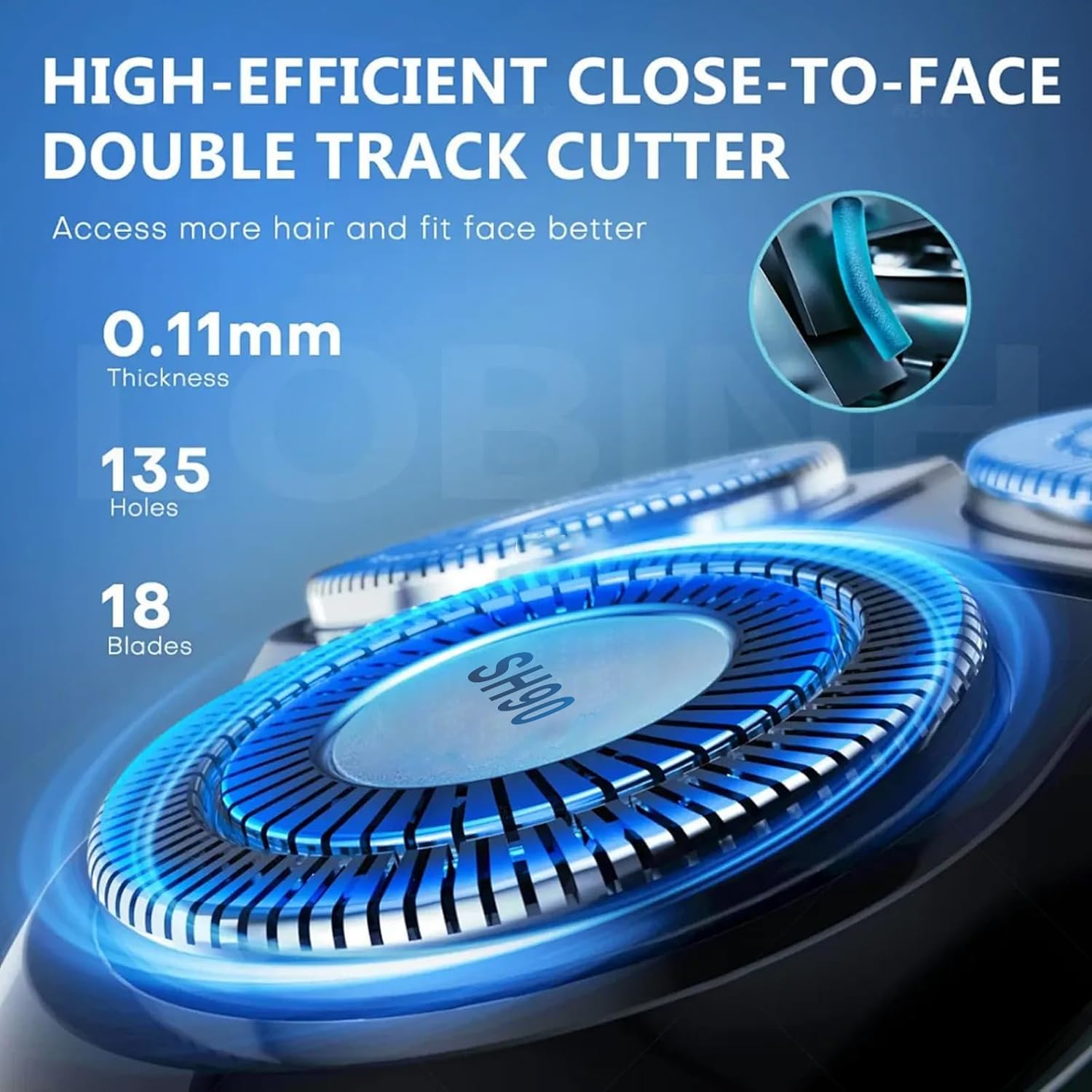 9 Pack Sh90 Replacement Heads Compatible With Ph****S Norelco Series 9000(S9Xxx) 8000(S8Xxx) Electric Razor Shaver, Upgrade Sh90