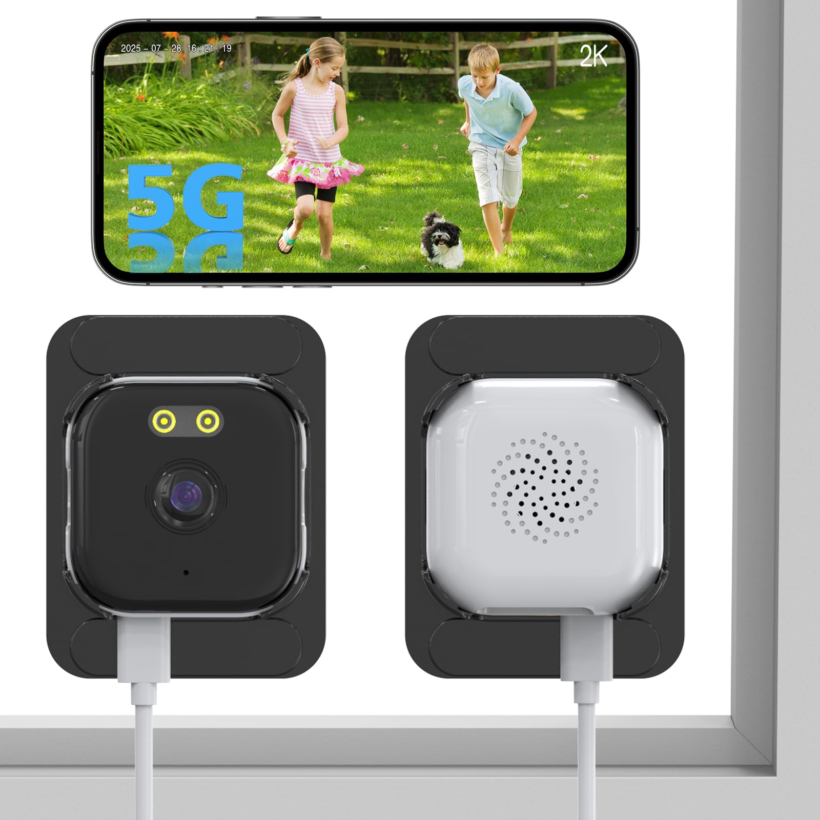 ANYQOO 3MP 2K Window Camera, Indoor/Outdoor Security 2.4GHz & 5GHz WiFi Camera for Home Security, ChroMax AI Color Night Vision,