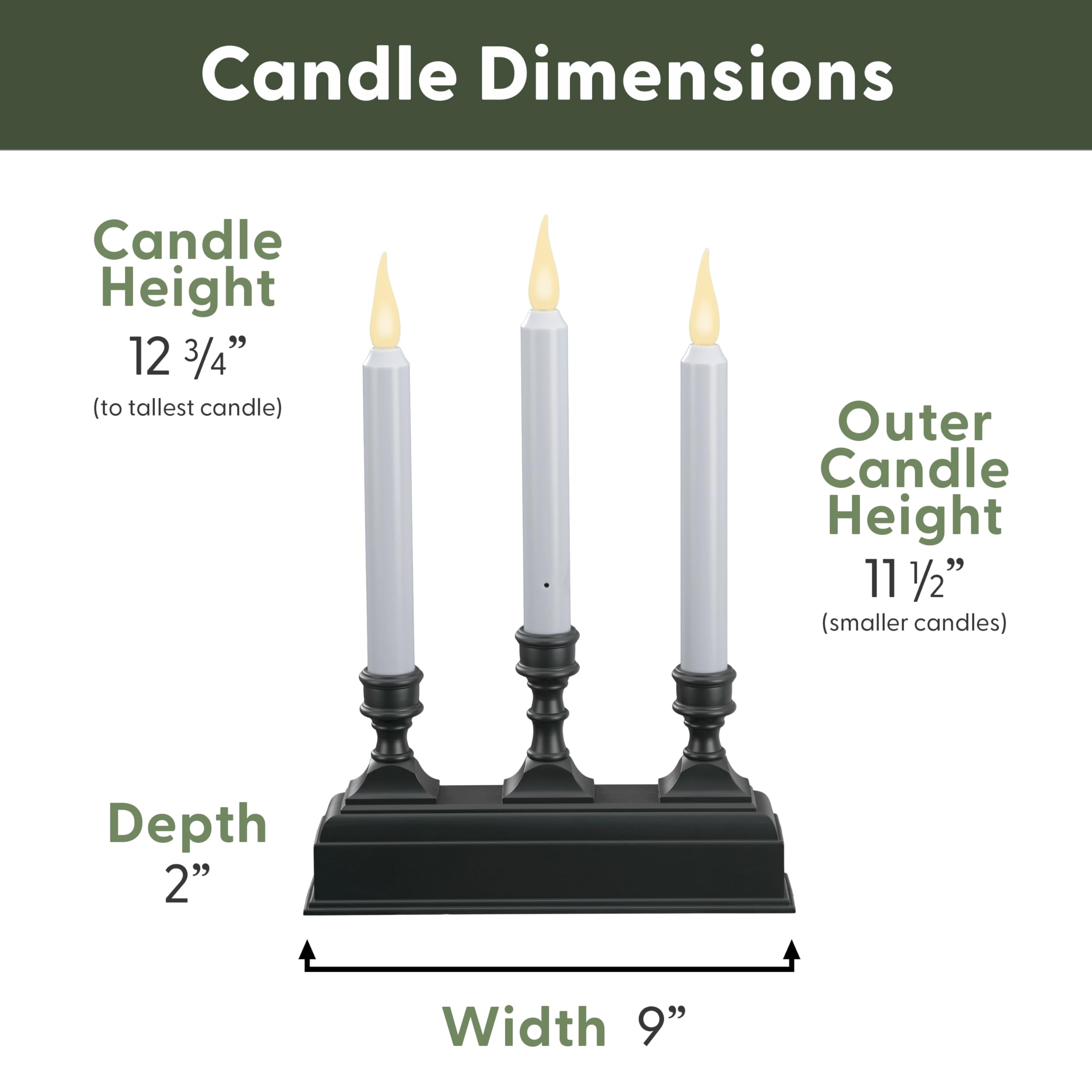 612 Vermont Battery Operated Led Window Candelabra With Sensor And 8 Hour Timer (Antique Bronze)